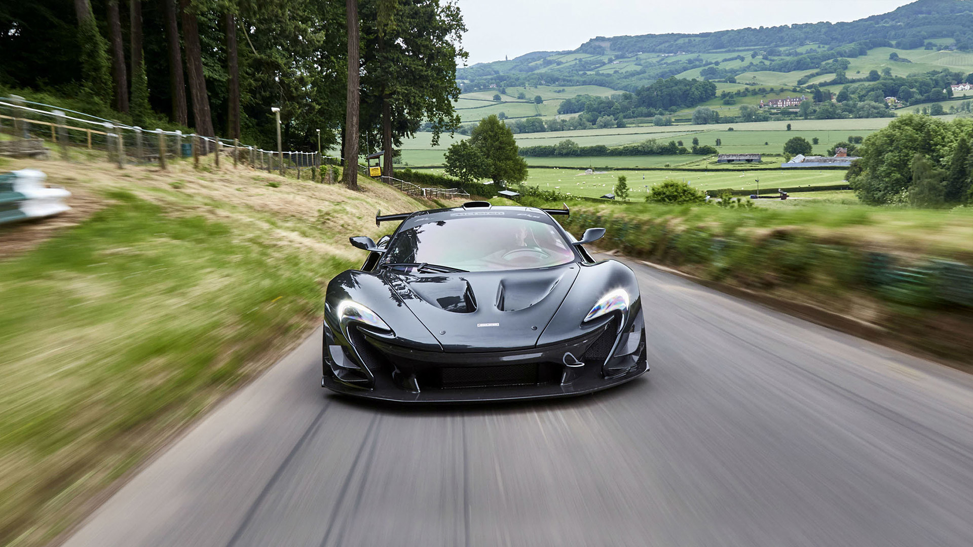 McLaren P1, Nero, Strada di campagna, Mosso, 1920x1080, sfondo per PC