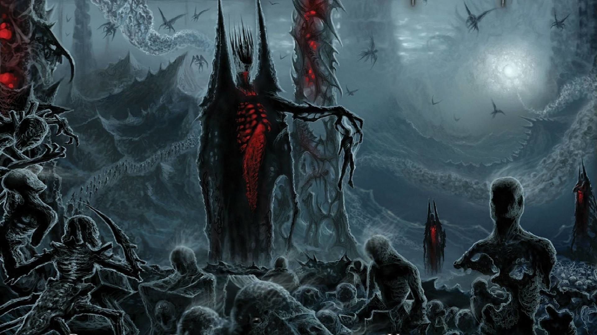 Inferno, Torre, Arte dark, Fantasy, Full HD, sfondo per PC e portatile