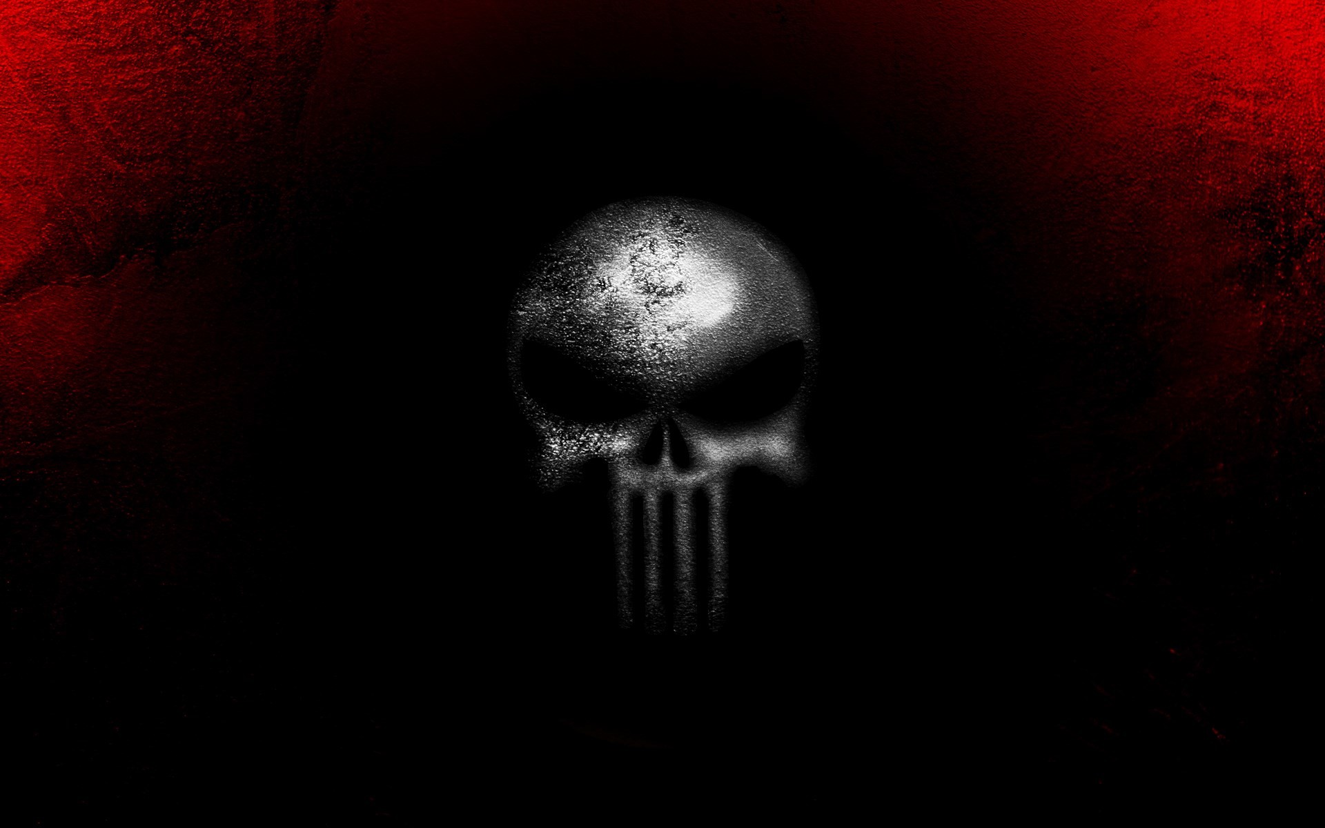 Teschio del Punitore, The Punisher, Rosso e nero, Full HD, sfondo Windows 11
