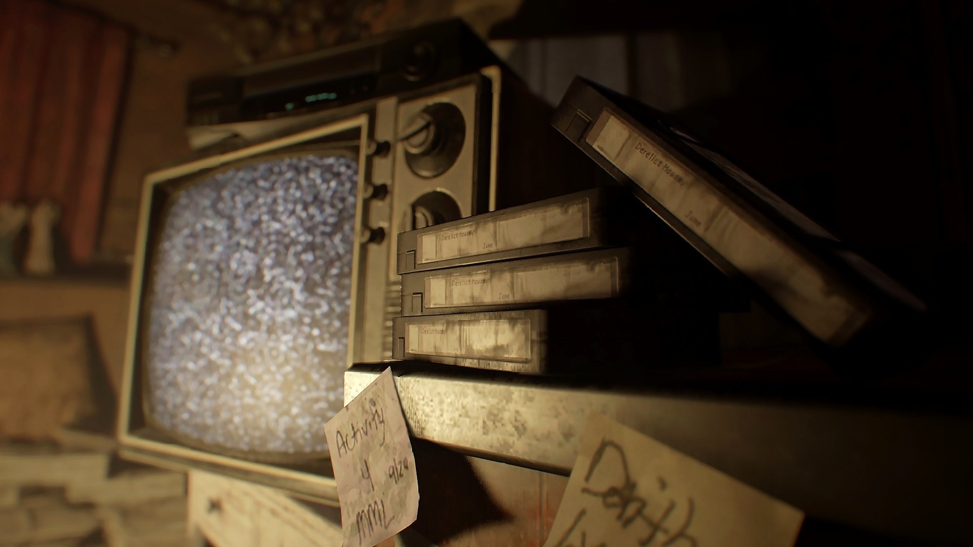 Resident Evil 7: Biohazard, Televisore, Videocassette, Interferenze, Horror, sfondo desktop
