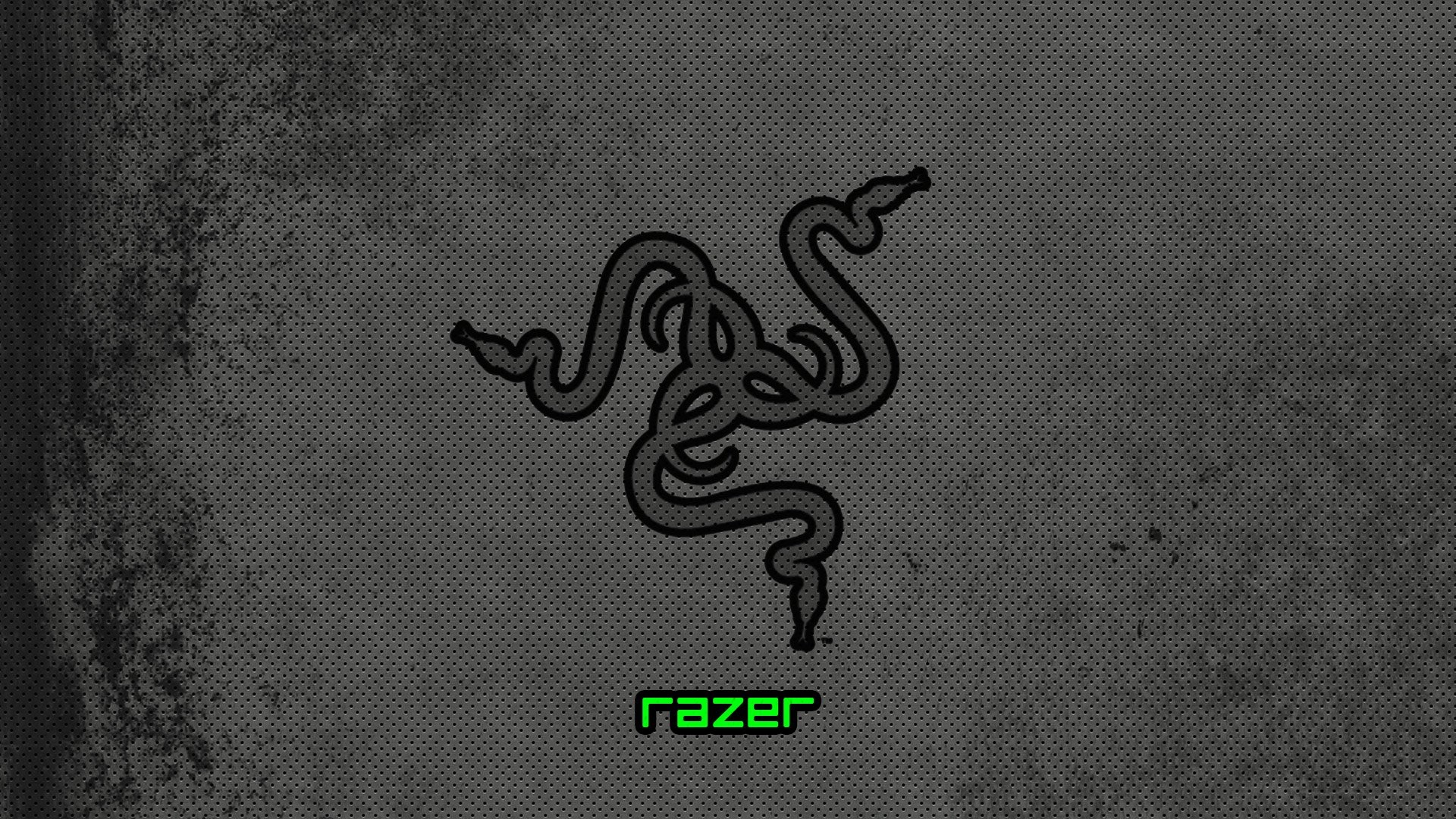 Razer, Logo Razer, Grigio, Texture, Grunge, 16:9 Full HD, sfondo widescreen