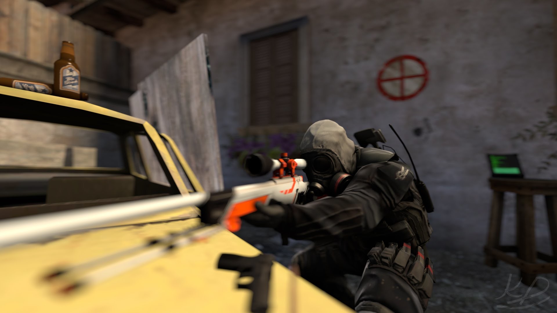 AWP Asiimov, CS:GO, Cecchino, Antiterrorista, Full HD, wallpaper per PC