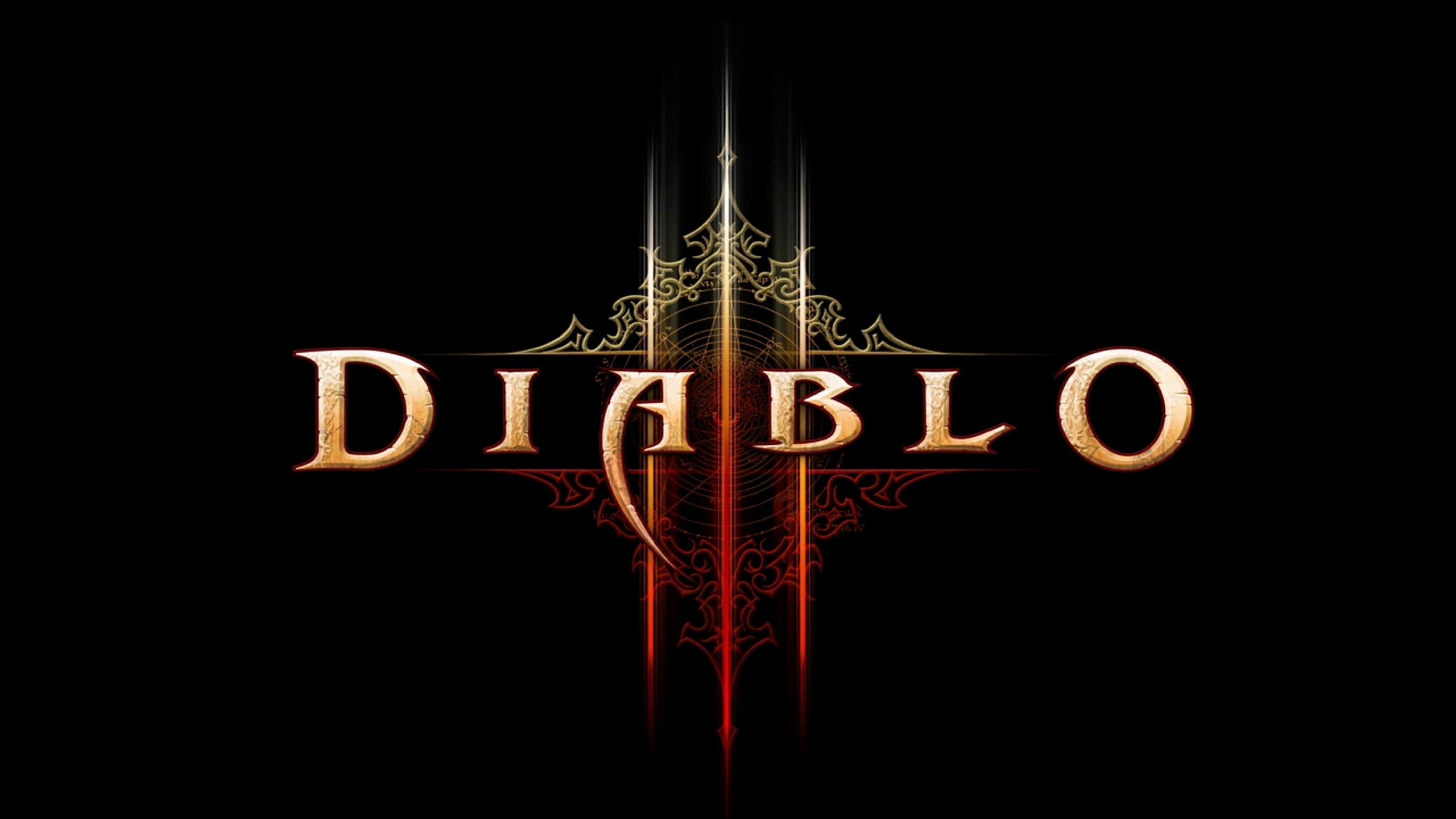 Diablo III, Logo, Sfondo nero, 4K, wallpaper desktop