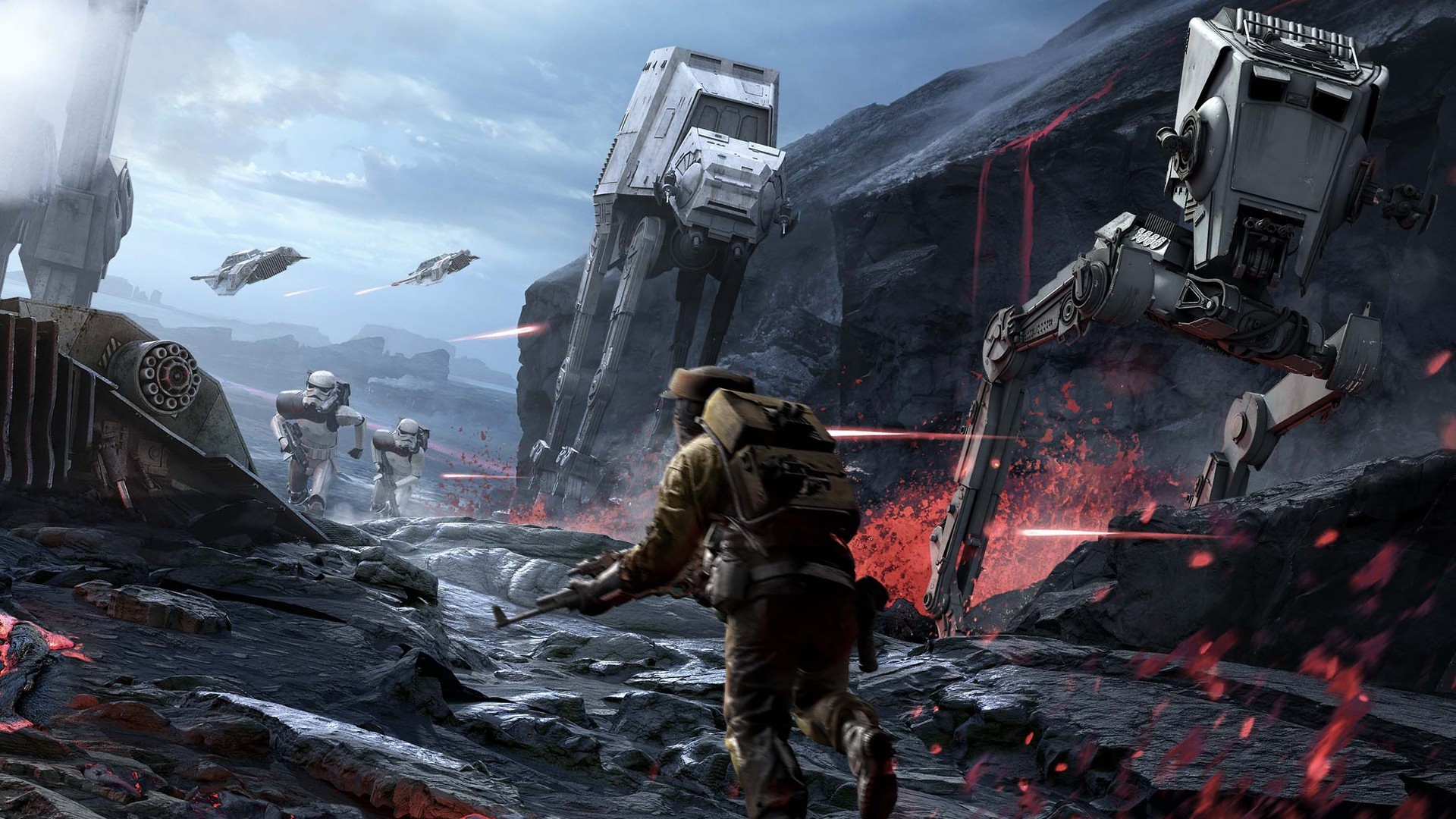 Star Wars Battlefront, AT-ST, Sullust, Ribelle, Full HD, sfondo per portatile