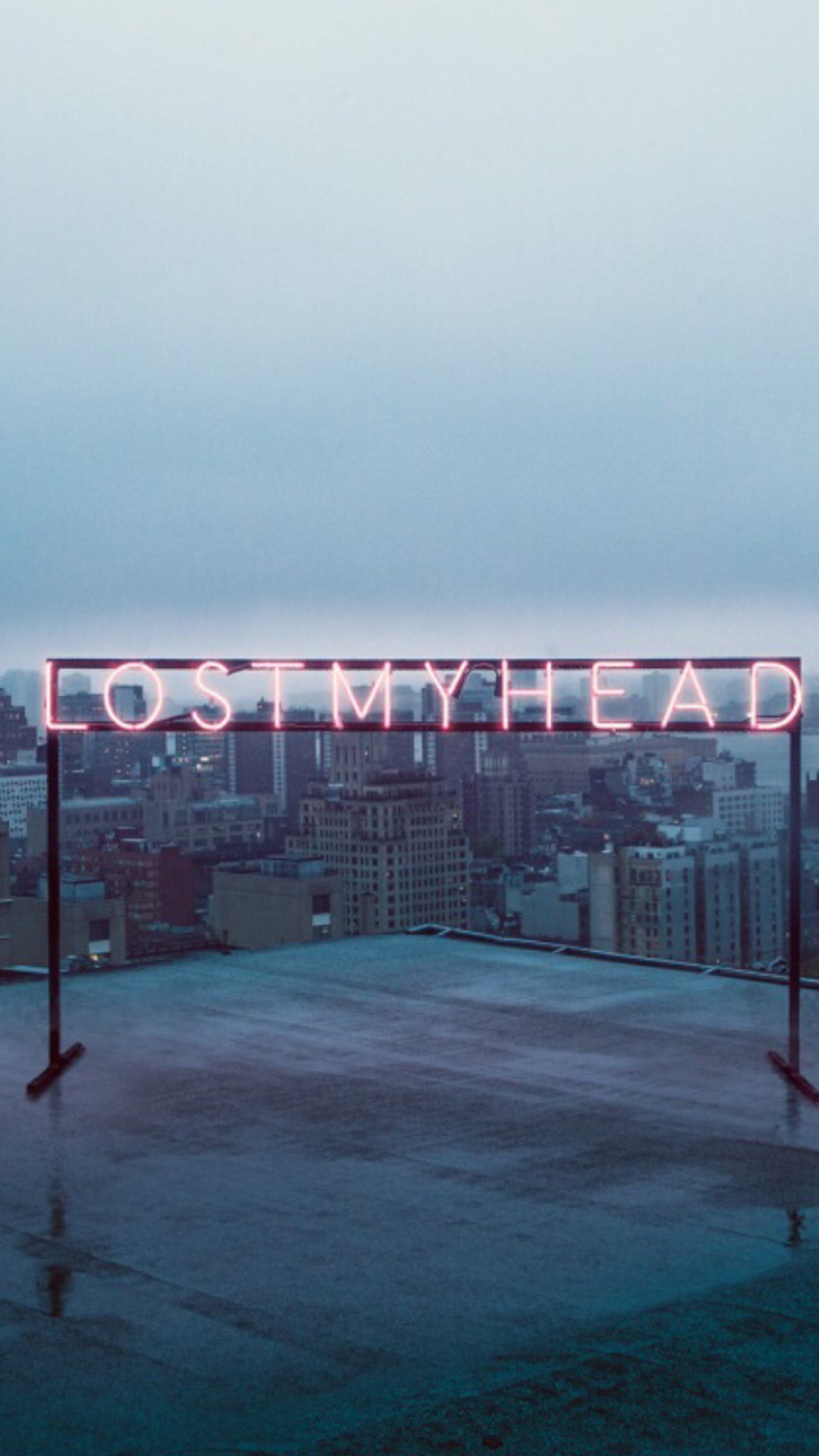 Lost My Head, Scritta, Città, Nebbia, Minimalista, Full HD, wallpaper per smartphone