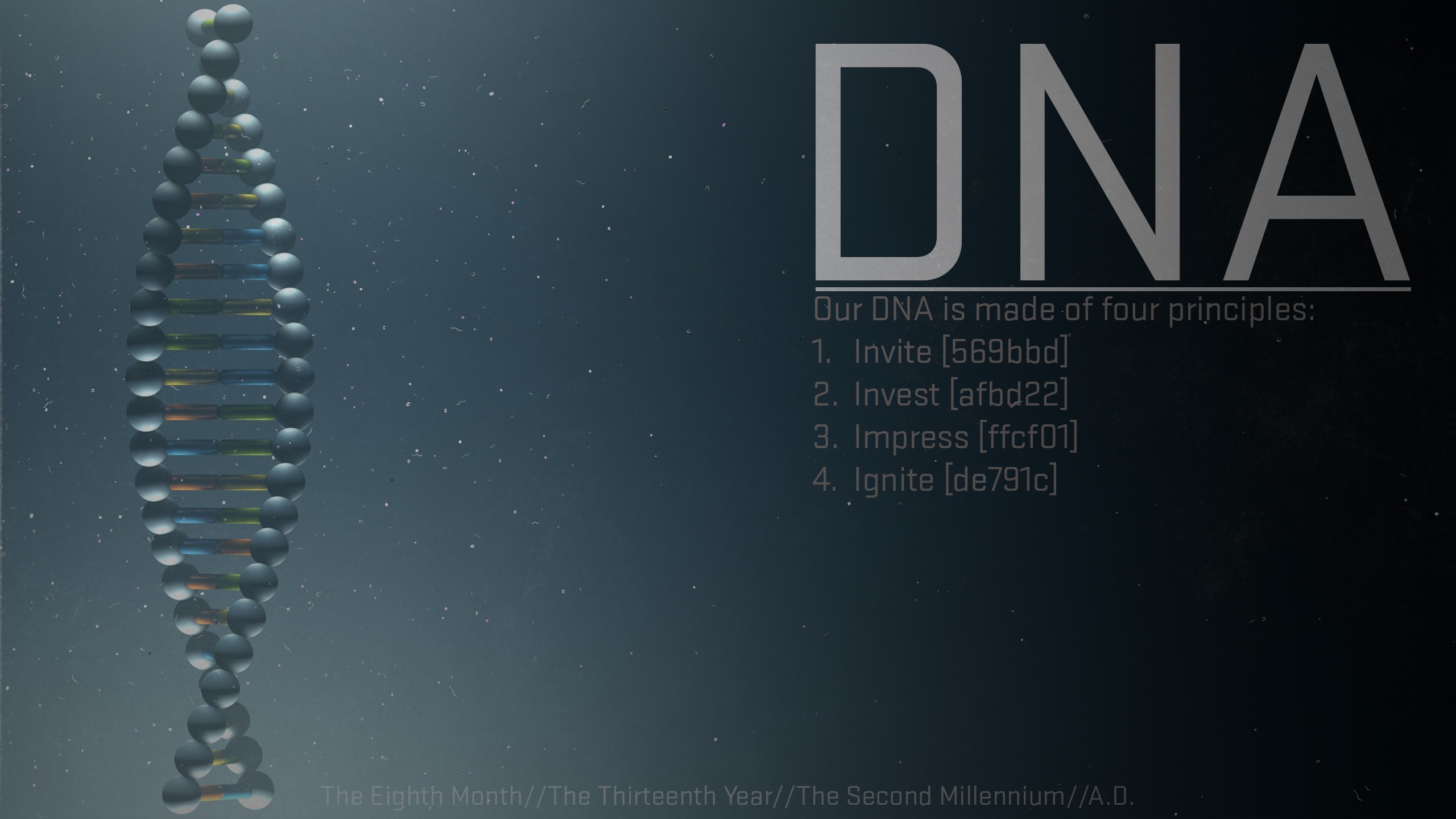 DNA, Tipografia, Grigio, 2560x1440, sfondo per PC