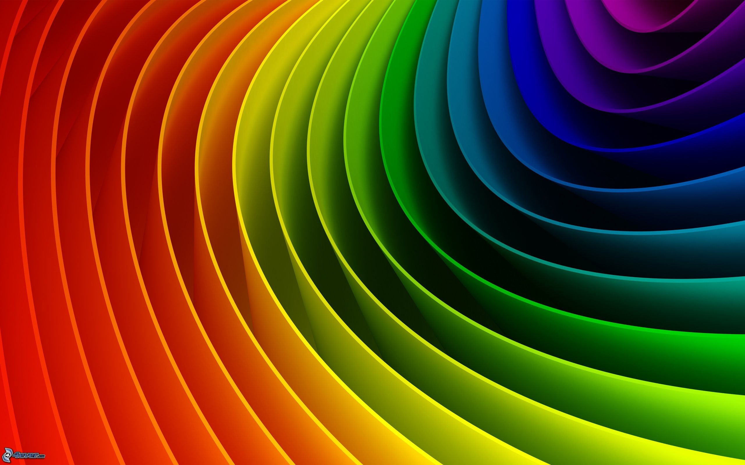 Curve arcobaleno, Carta, Arte astratta, 2K, sfondo per PC e portatile