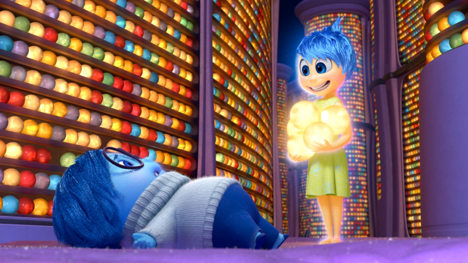 Gioia, Tristezza, Inside Out, Archivio della memoria a lungo termine, Sfere dei ricordi, sfondo 1080p