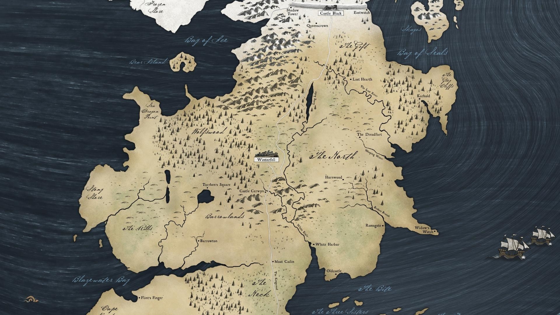 Mappa di Westeros, Westeros, Il Trono di Spade, Mappa, 1920x1080, immagine di sfondo