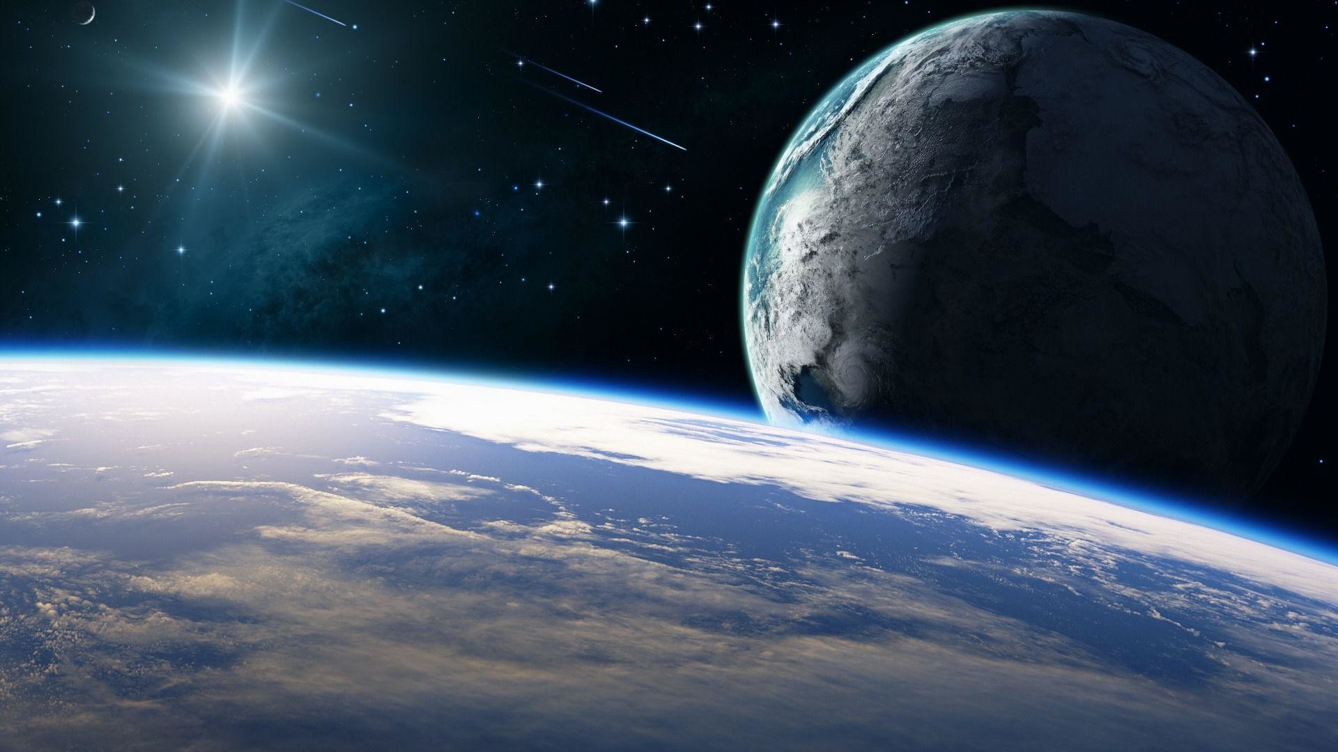 Terra, Pianeta, Spazio, Stelle, Full HD, wallpaper per desktop