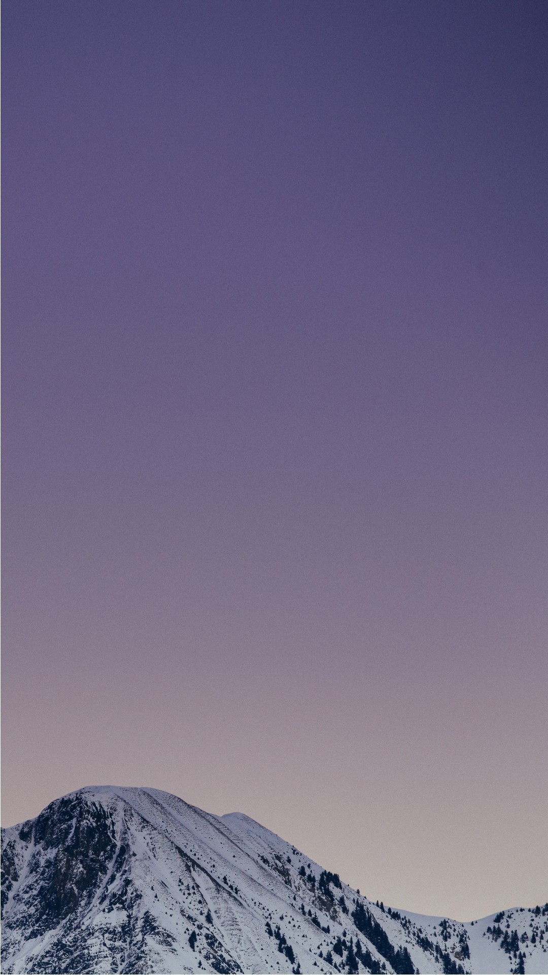 Montagna innevata, Cielo viola, Minimalista, Vetta, Full HD, schermata di blocco Samsung S8
