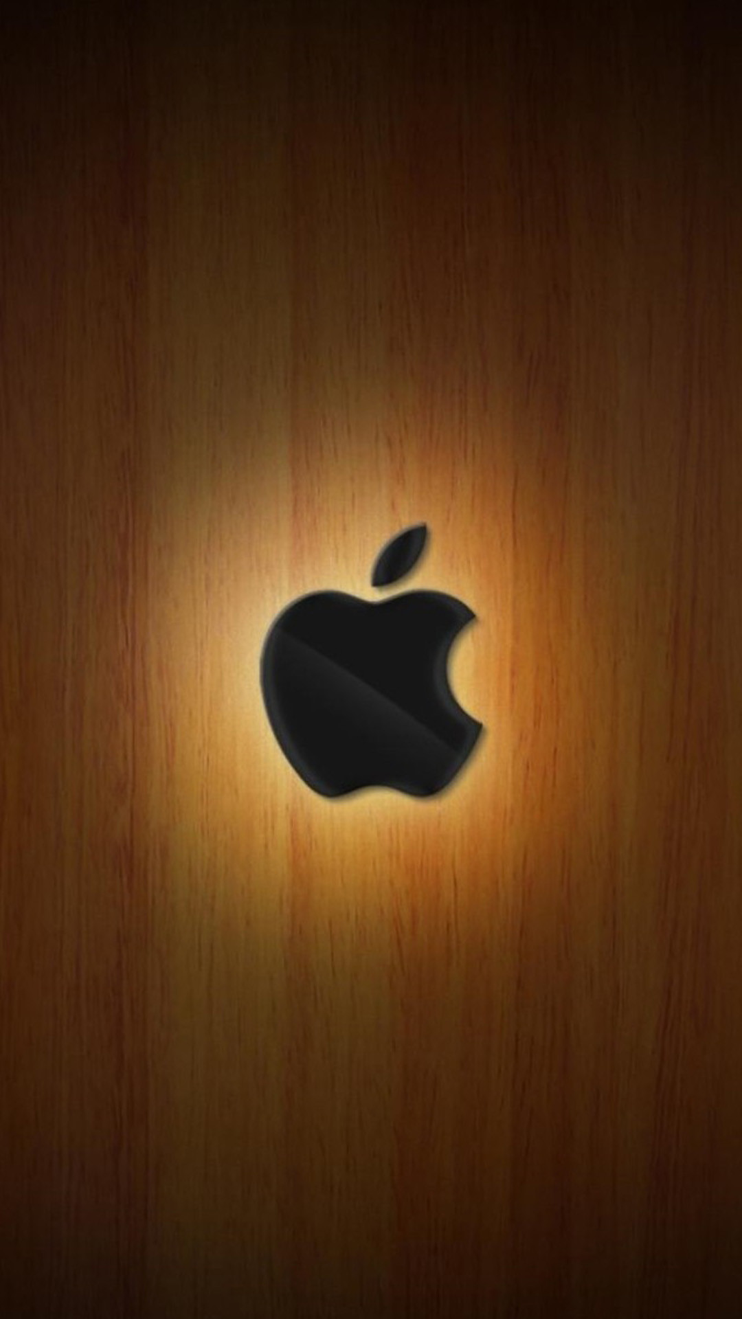 Logo Apple, Legno, Luce calda, Full HD, sfondo per iPhone e Android