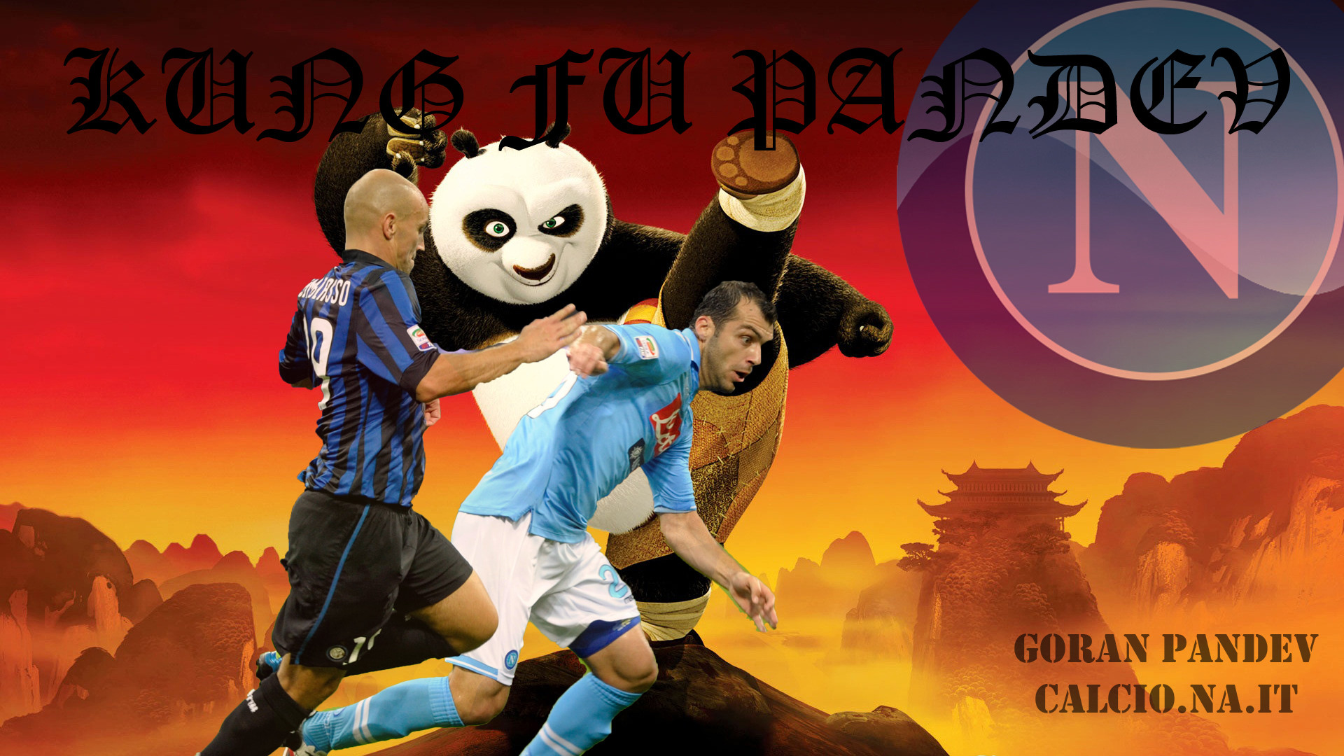 Goran Pandev, SSC Napoli, Kung Fu Panda, Inter, Fotomontaggio, 1920x1080, immagine di sfondo