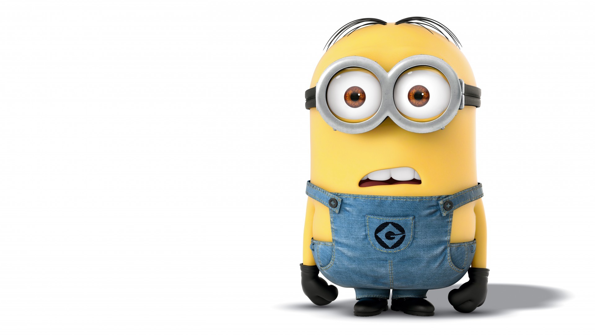 Minions, Sfondo bianco, Salopette, 16:9 Full HD, wallpaper widescreen