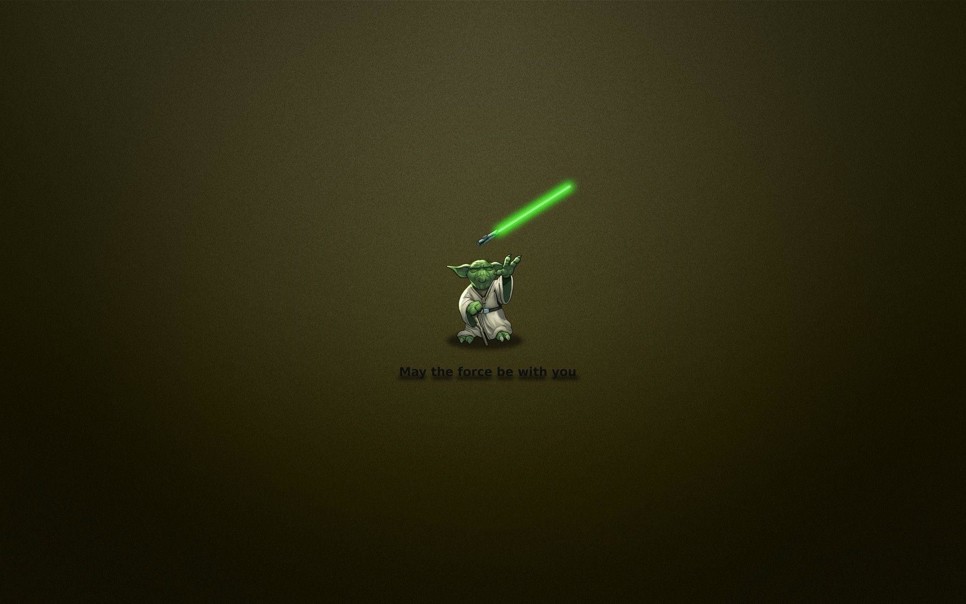 Yoda, Spada laser, Che la Forza sia con te, Minimalismo, Full HD, sfondo desktop