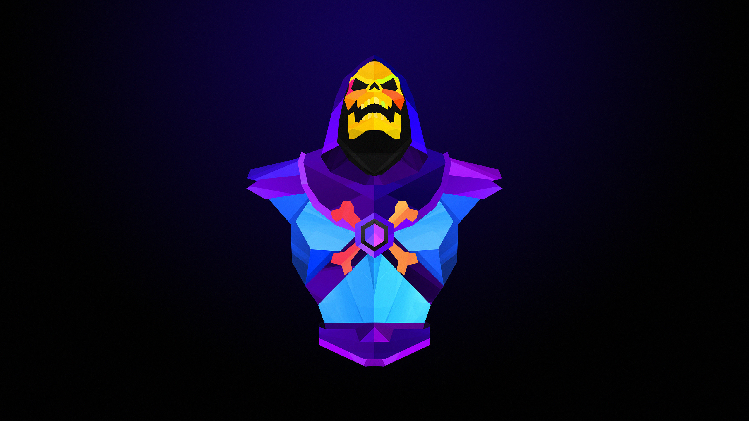 Skeletor, He-Man e i dominatori dell'universo, Low poly, Viola, 2560x1440, sfondo per PC