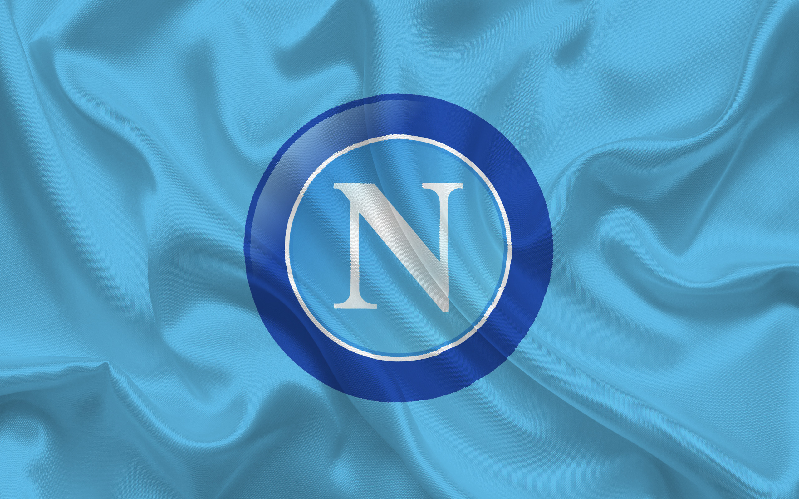 SSC Napoli, Stemma del Napoli, Bandiera, Seta, Azzurro, 2K, sfondo per portatile
