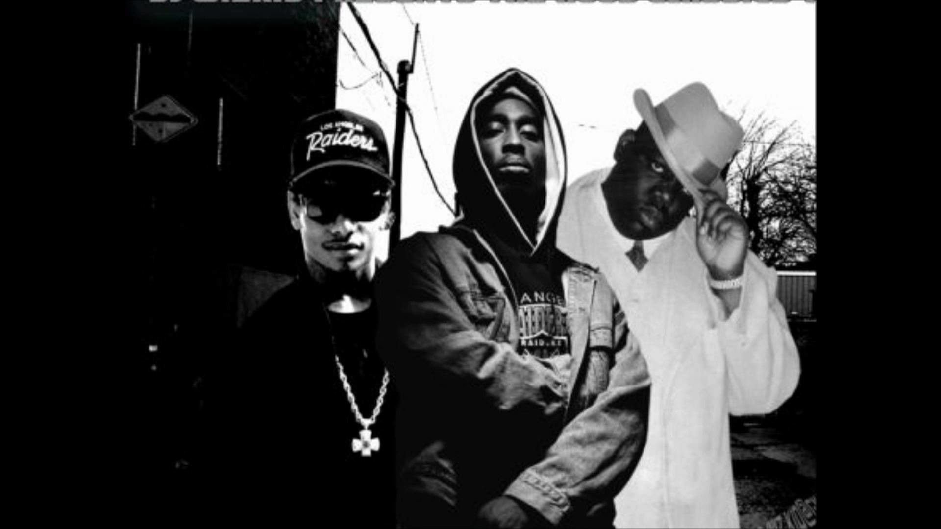 Tupac Shakur, Eazy-E, The Notorious B.I.G., Bianco e nero, Full HD, sfondo desktop