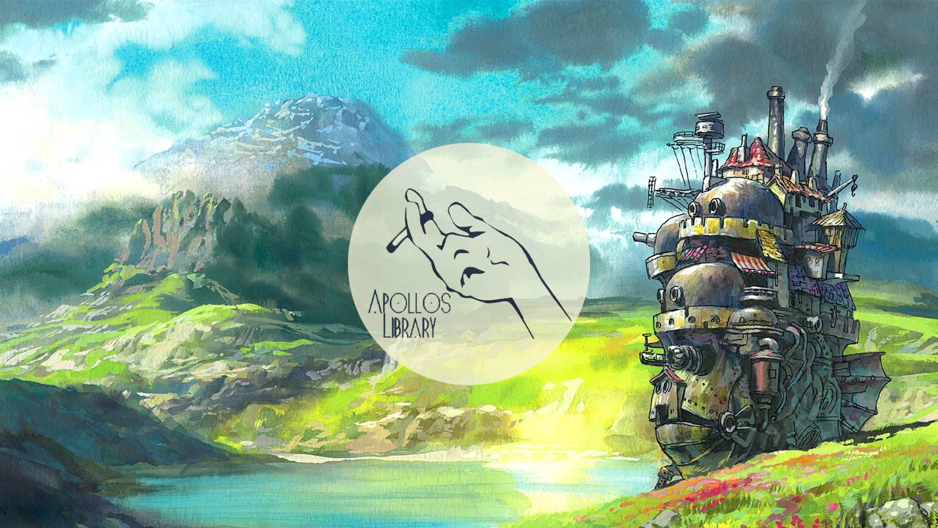 Il castello errante di Howl, Studio Ghibli, Castello, Montagne, Prato, sfondo desktop 1920x1080