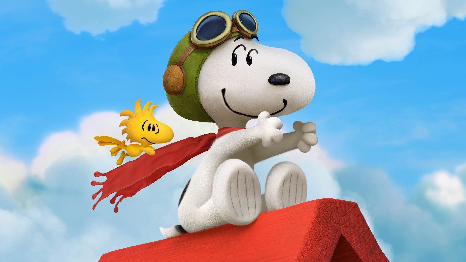 Snoopy, Woodstock, Asso volante, Cielo, Full HD, wallpaper per portatile