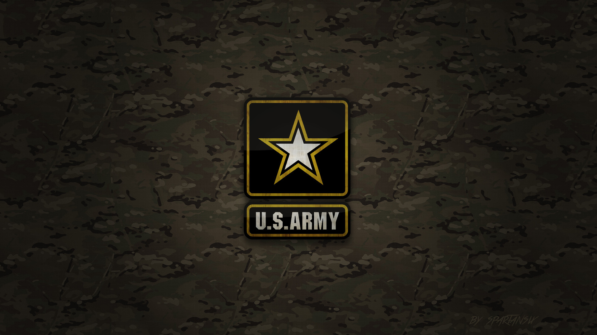 Logo U.S. Army, U.S. Army, Stella, Sfondo mimetico, 16:9 Full HD, wallpaper widescreen