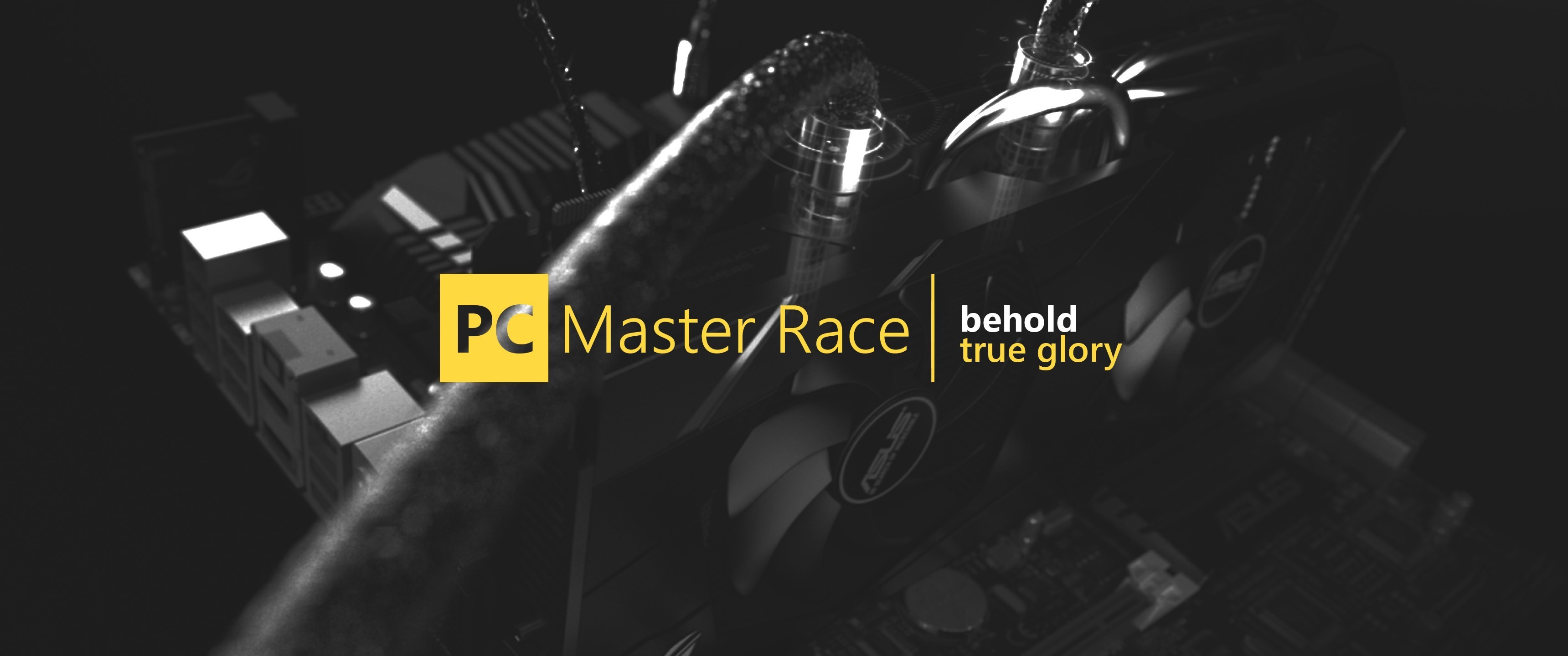 PC Master Race, Behold true glory, Hardware, Sfondo scuro, 3440x1440, wallpaper desktop