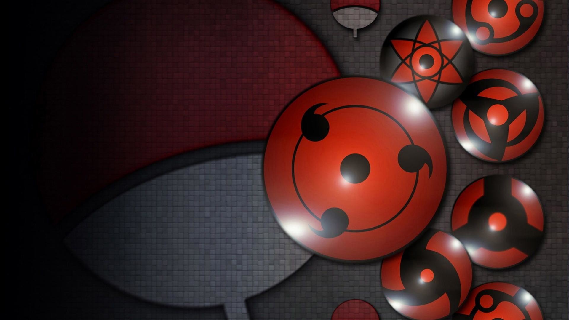Sharingan, Mangekyo Sharingan, Rinnegan, Naruto, Rosso, 1920x1080, immagine di sfondo