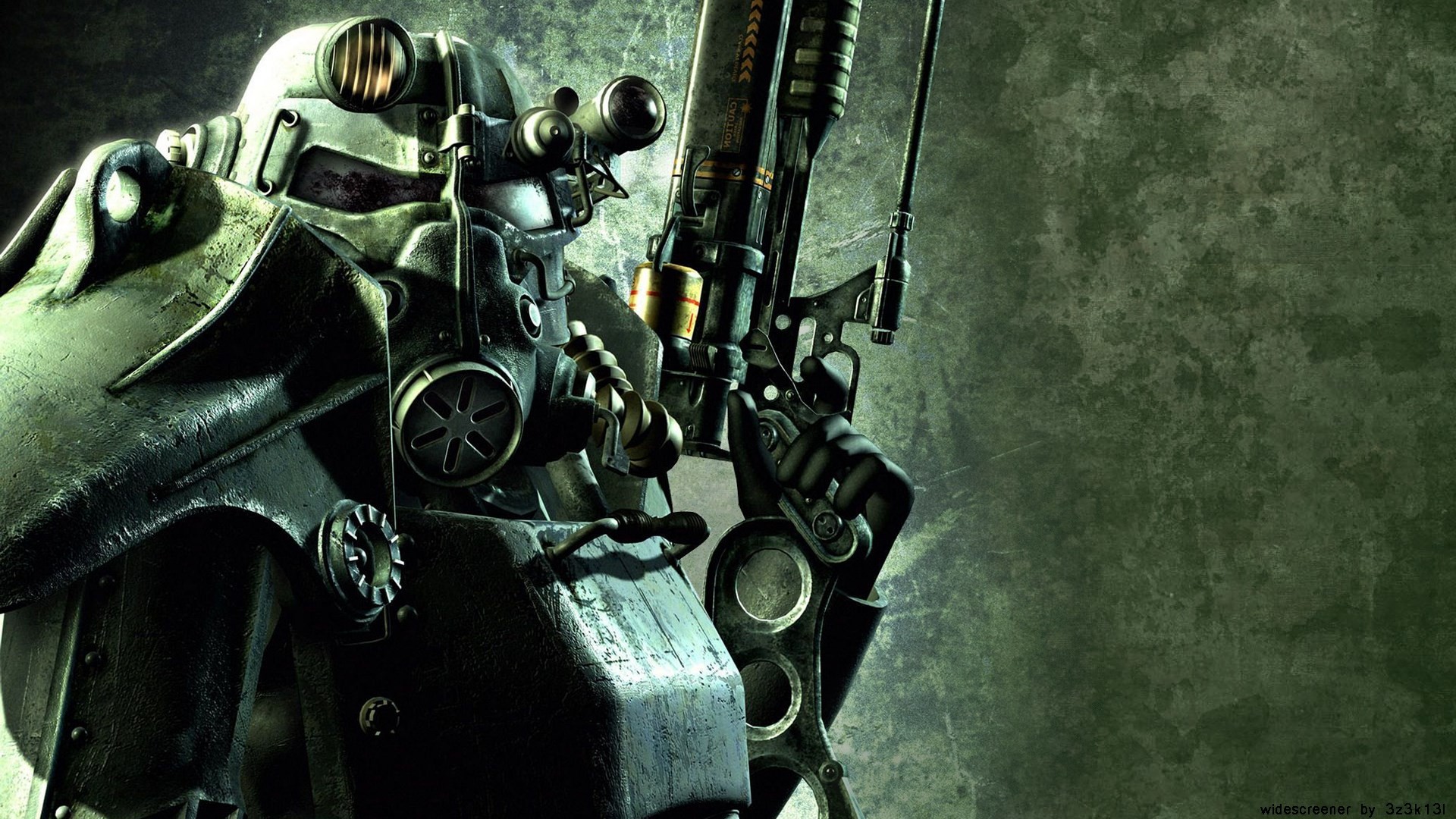 Armatura atomica, Fallout 3, Confraternita d'Acciaio, Verde, Full HD, sfondo per PC e portatile