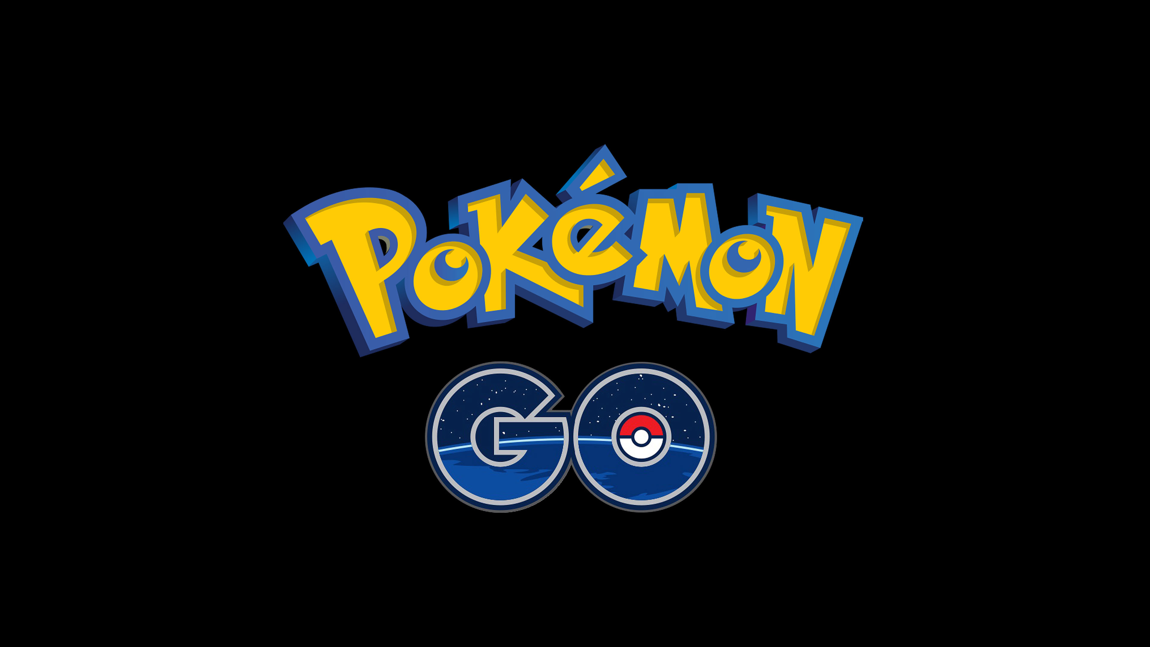Pokémon GO, Logo, Sfondo nero, 3840x2160, wallpaper desktop