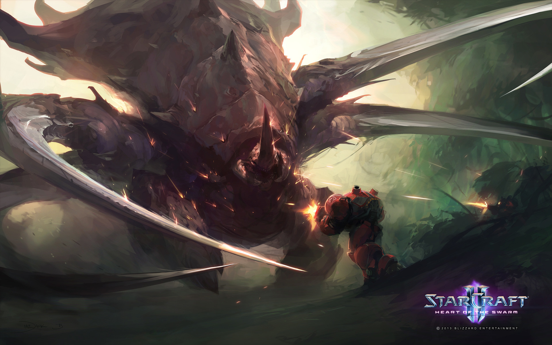 StarCraft II: Heart of the Swarm, Zerg, Hydralisk, Logo, 16:10 Full HD, sfondo widescreen