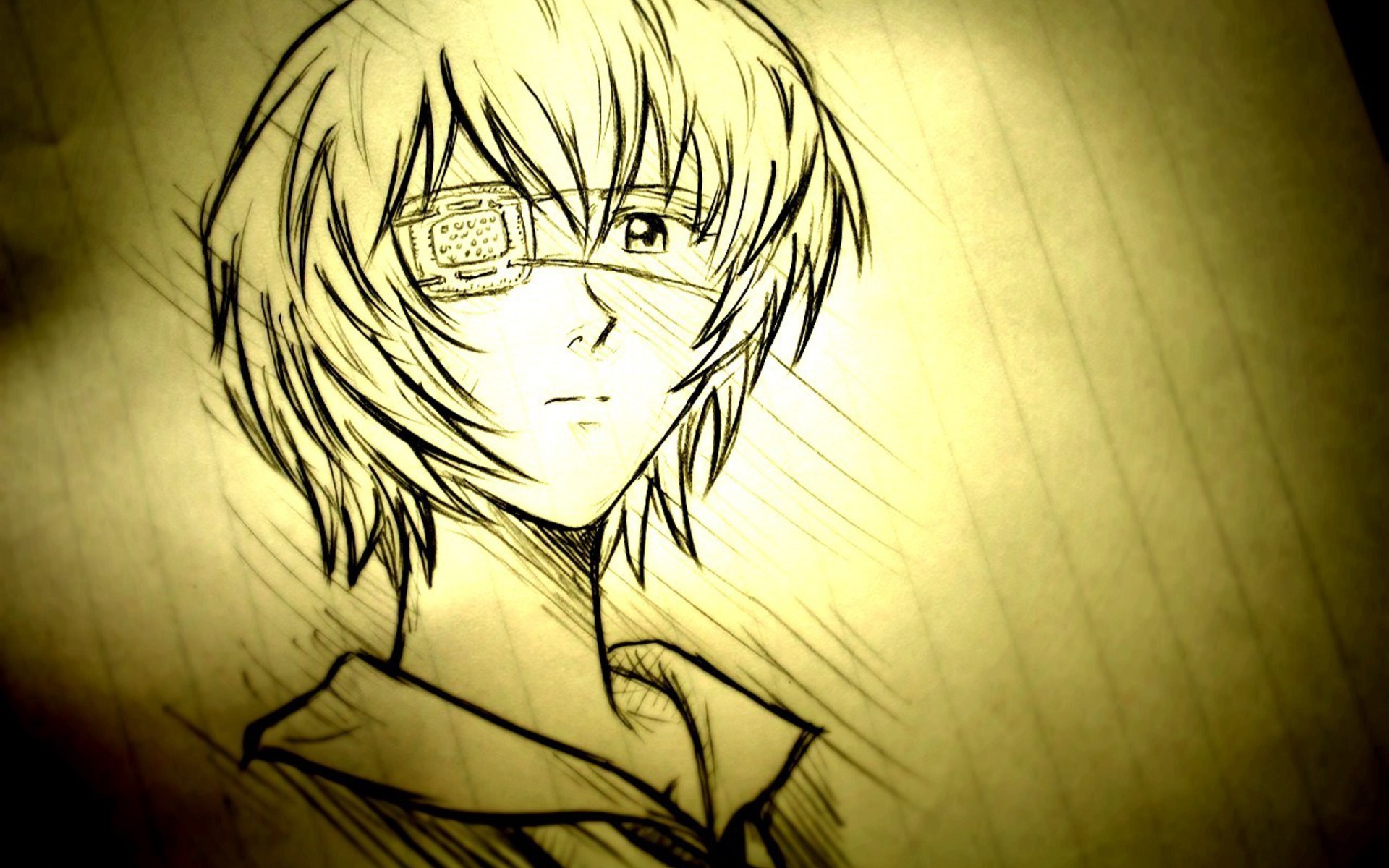 Rei Ayanami, Neon Genesis Evangelion, Schizzo, Disegno a matita, sfondo MacBook Air