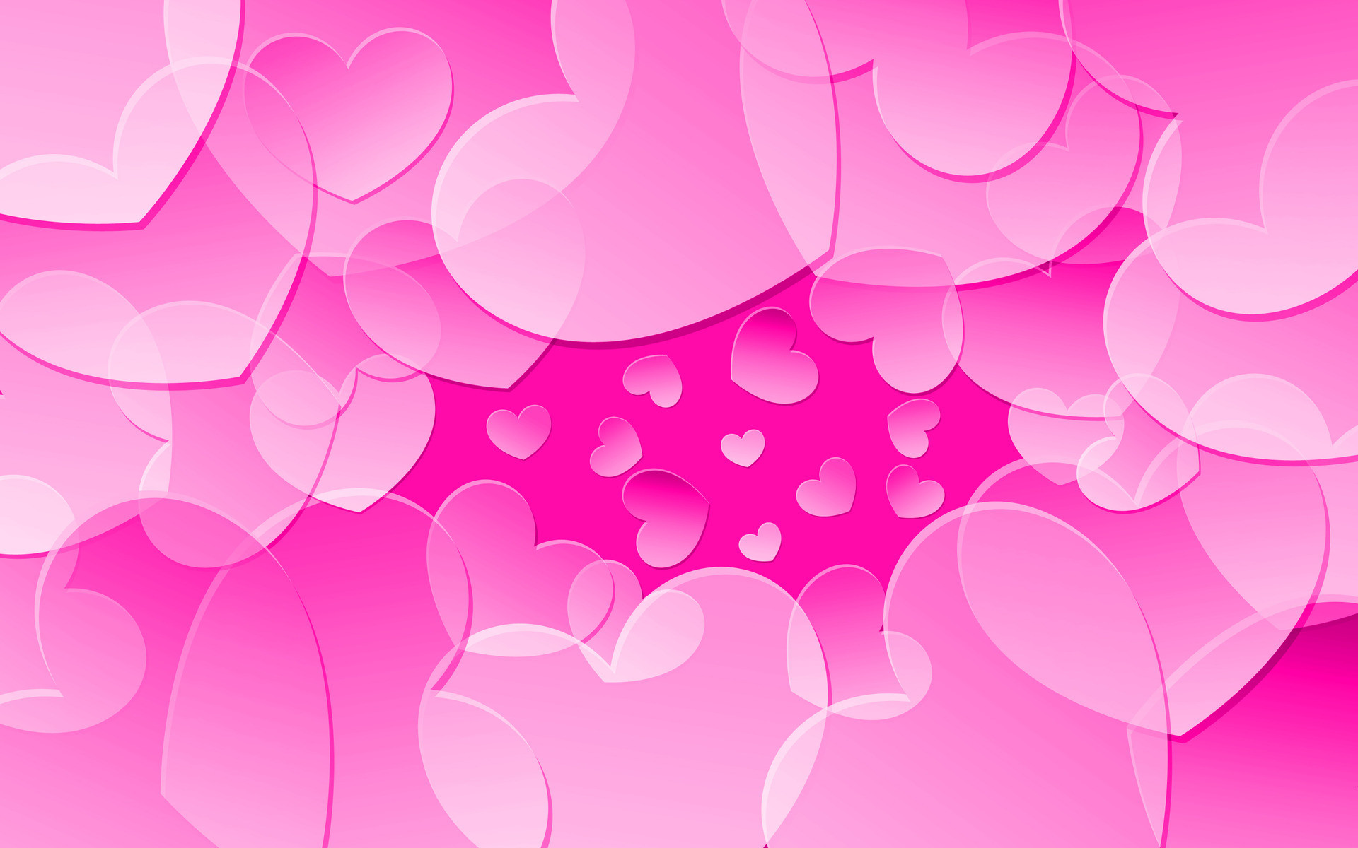 Cuori rosa, Strati, Romantico, 1920x1200, wallpaper desktop