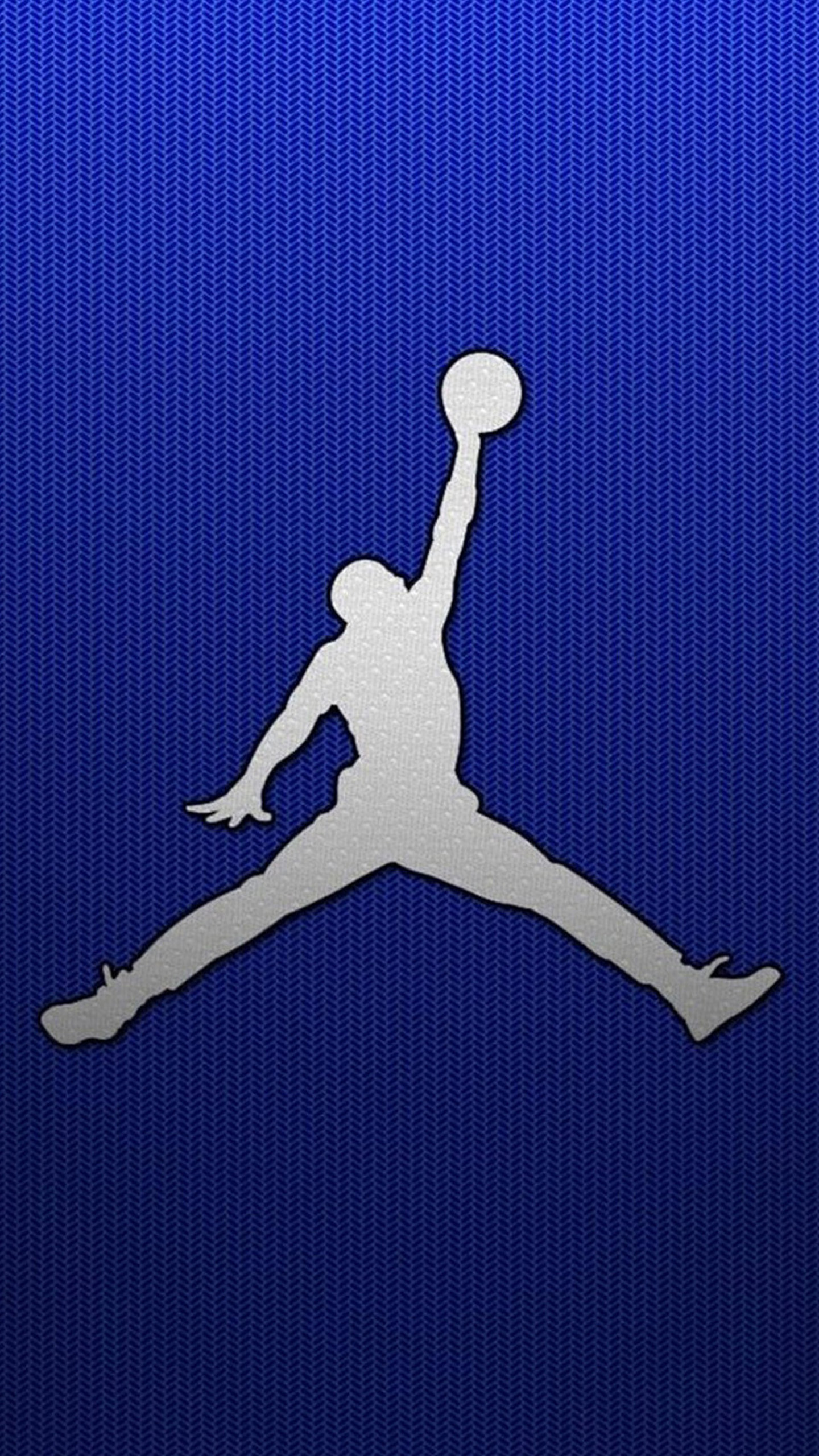 Air Jordan, Jumpman, Logo, Sfondo blu, QHD+, schermata di blocco del cellulare