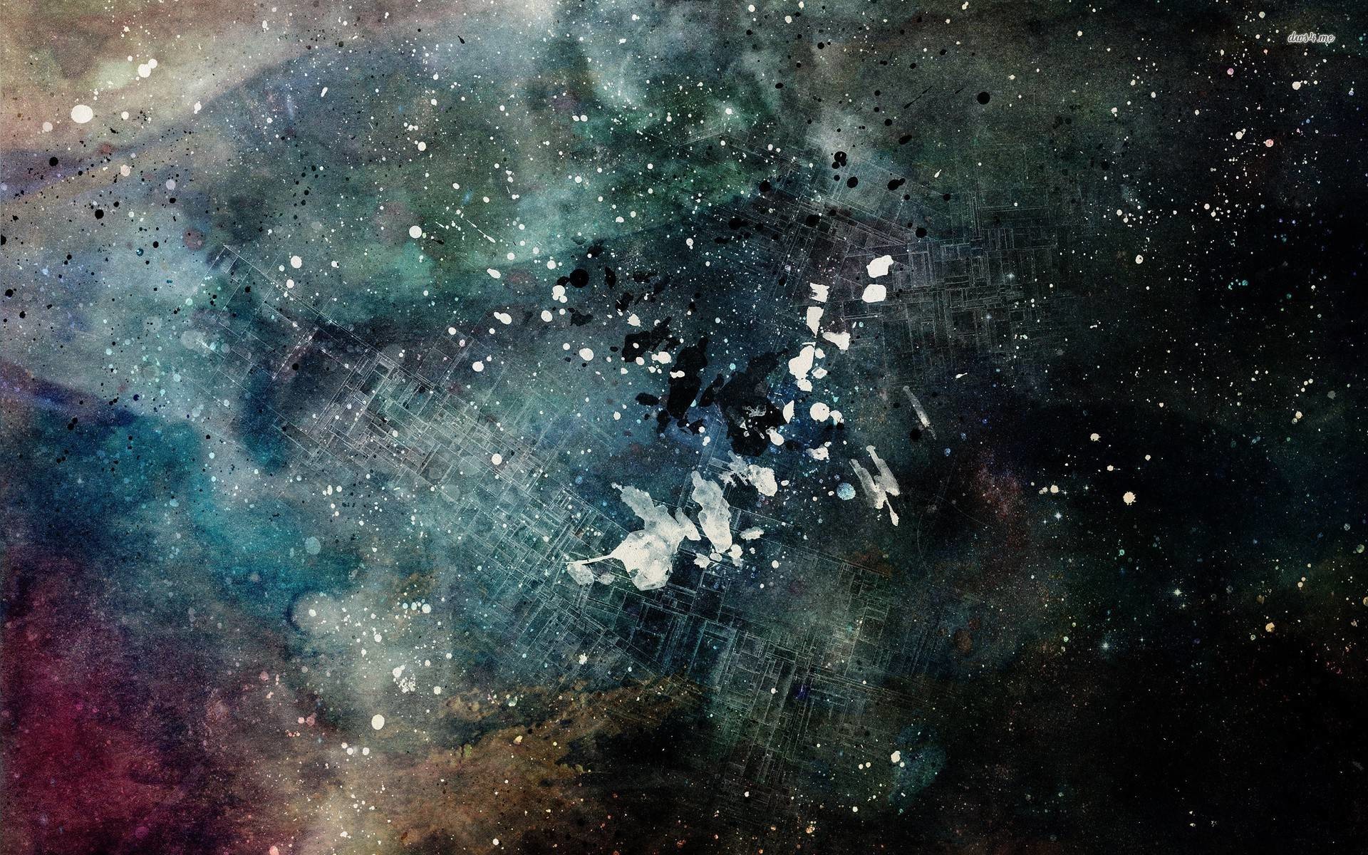 Texture grunge, Schizzi di vernice, Spazio, Blu, 16:10 Full HD, wallpaper widescreen