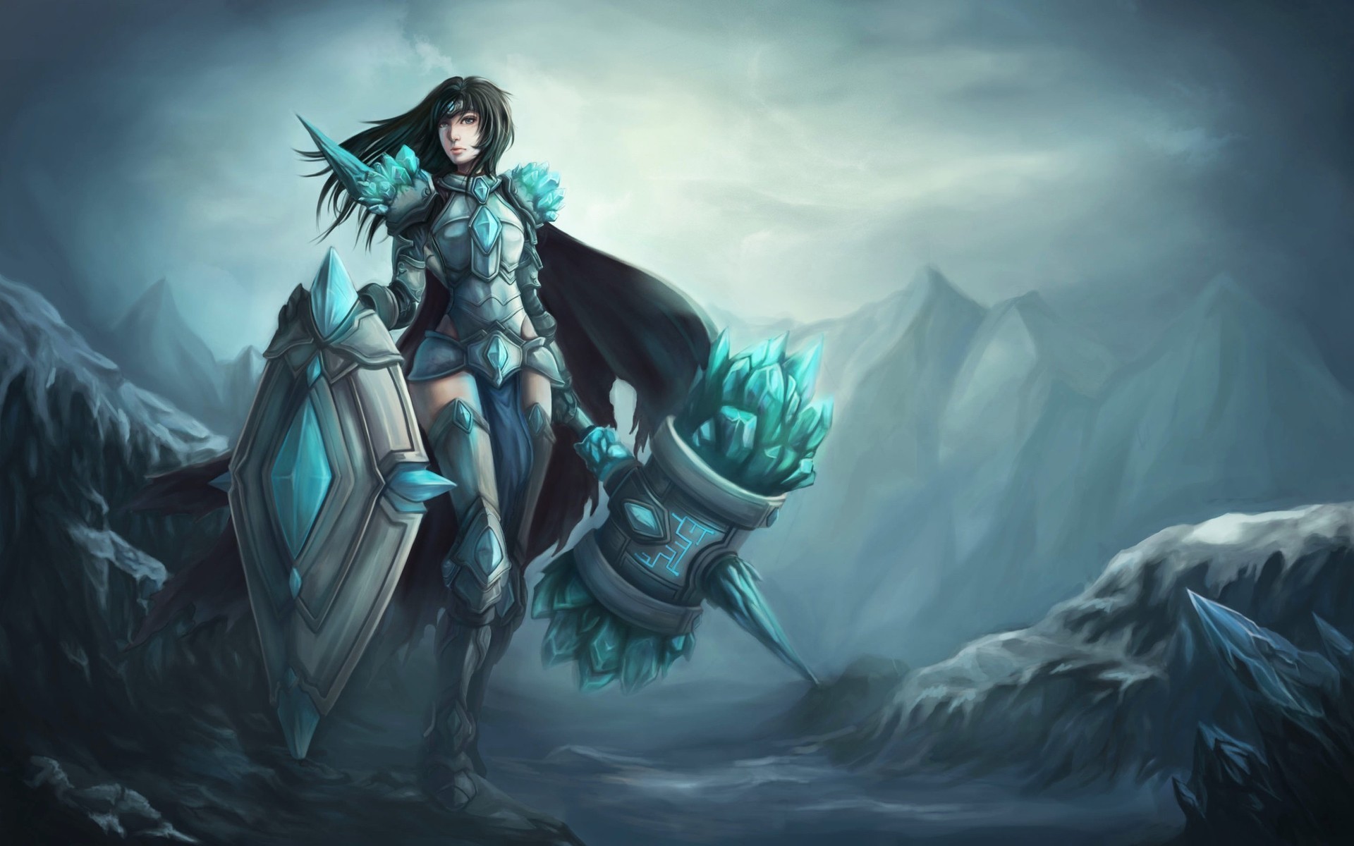 Taric, League of Legends, Scudo, Montagne, 1920x1200, wallpaper desktop