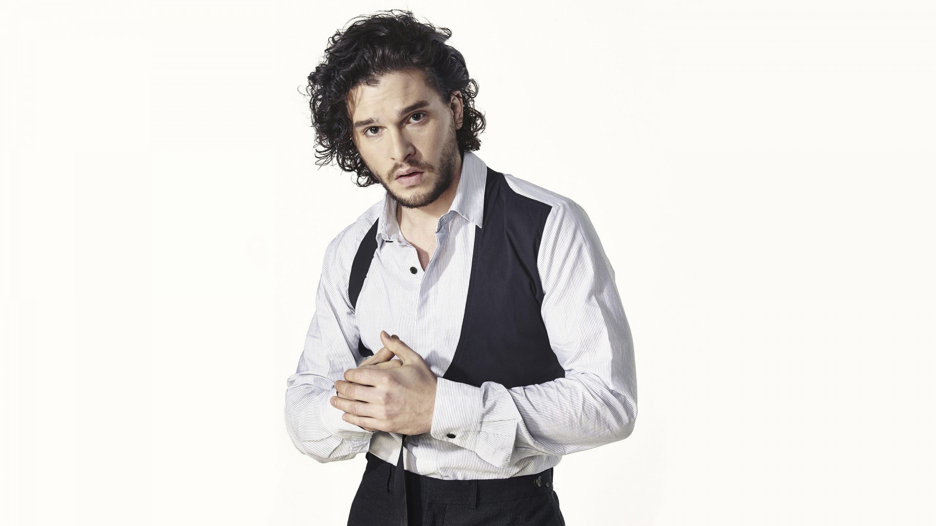 Kit Harington, Servizio fotografico, Gilet, Sfondo bianco, Full HD, wallpaper per portatile