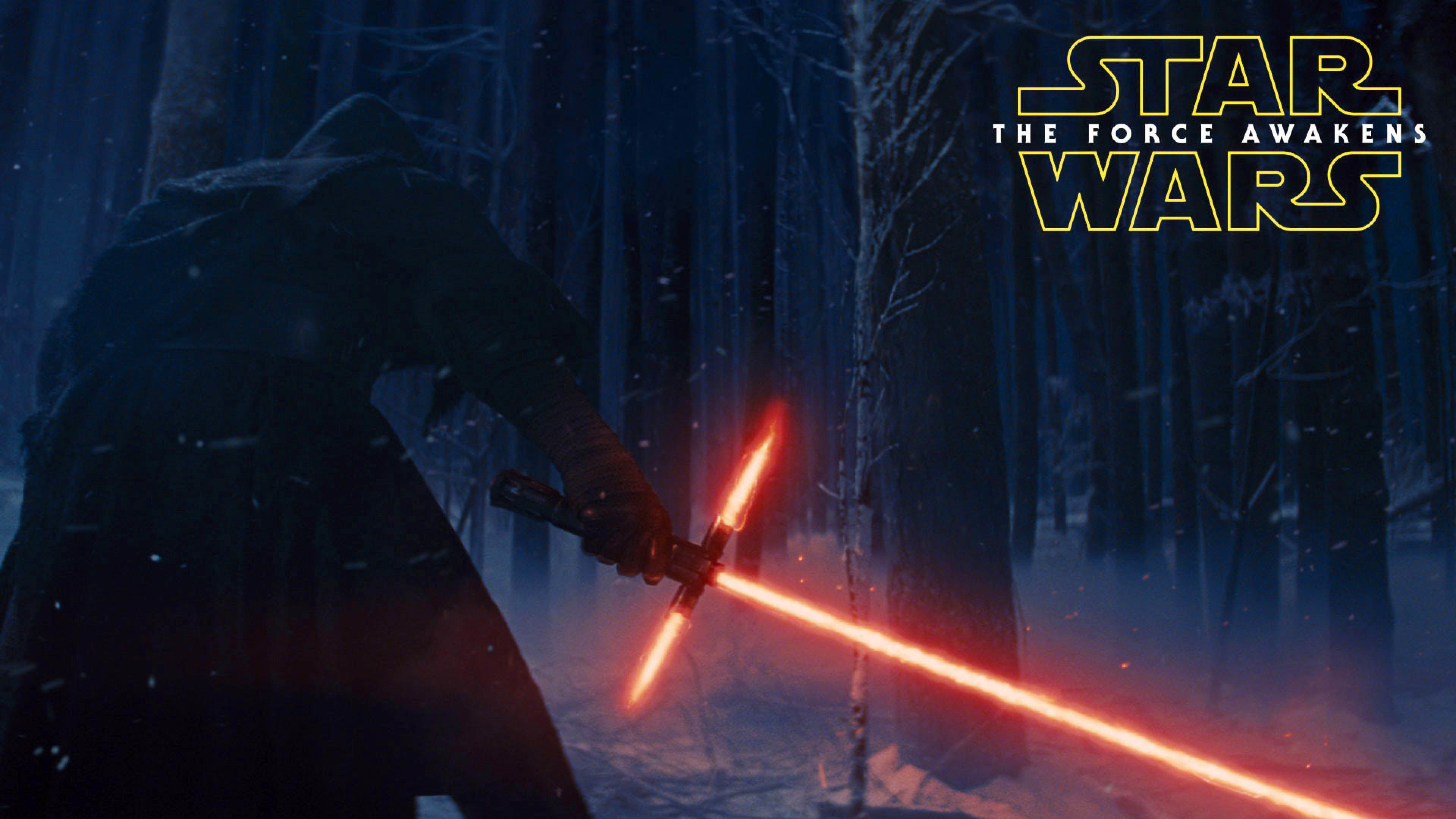 Kylo Ren, Star Wars: Il risveglio della Forza, Foresta innevata, Logo, wallpaper per portatile