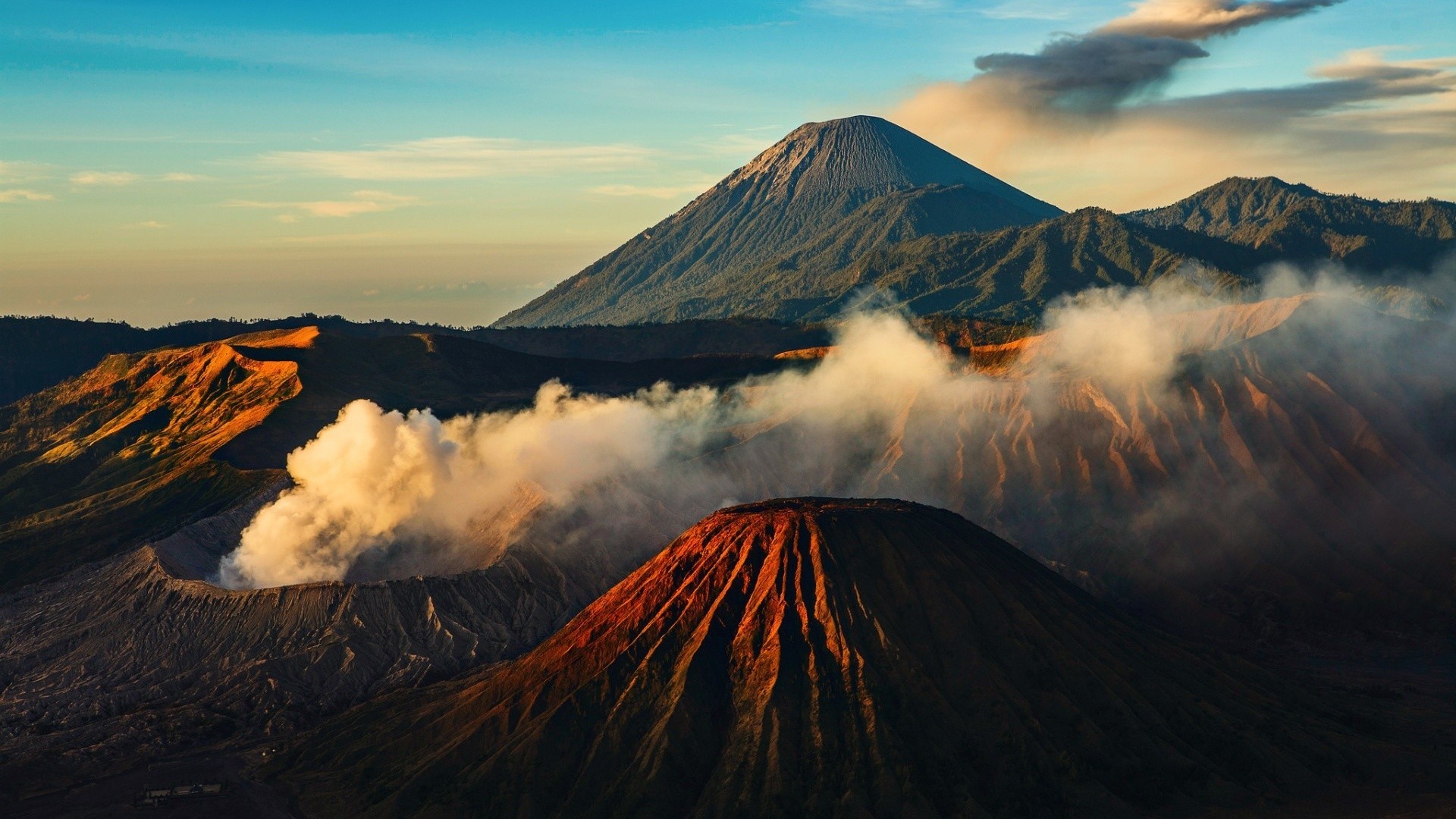 Monte Bromo, Giava, Indonesia, Vulcano, Alba, sfondo per Mac