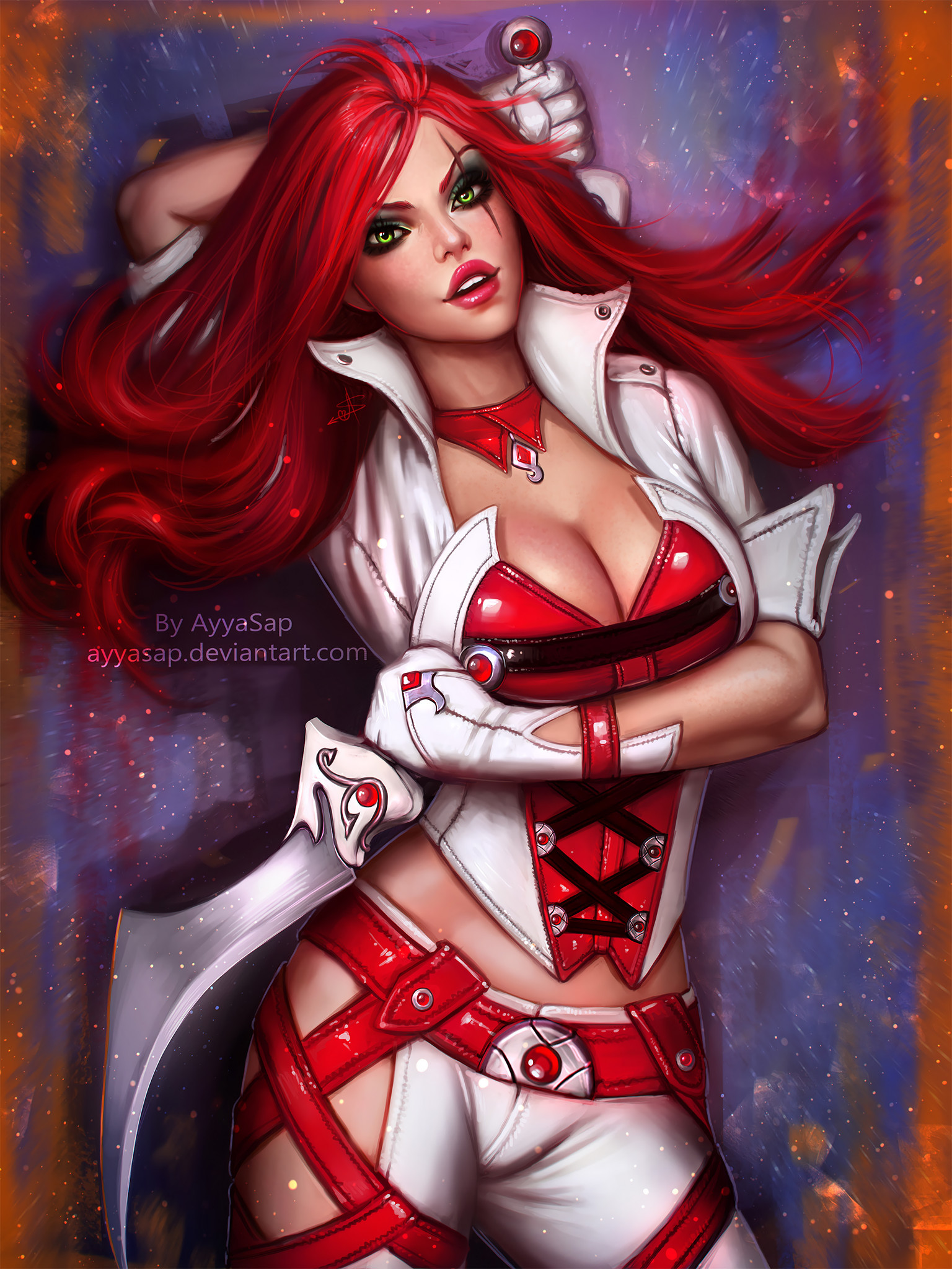 Katarina, Katarina Regina di Cuori, League of Legends, Fan art, QHD+, sfondo per iPad e tablet