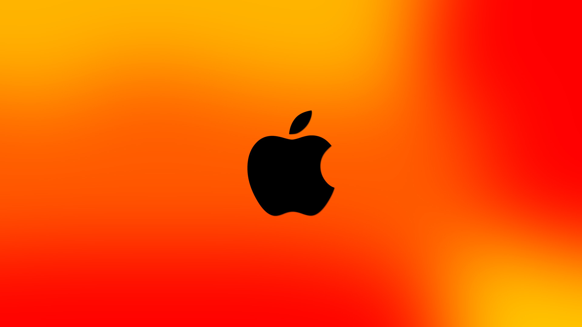 Logo Apple, Apple, Sfumatura arancione, Minimalista, Full HD, wallpaper per computer