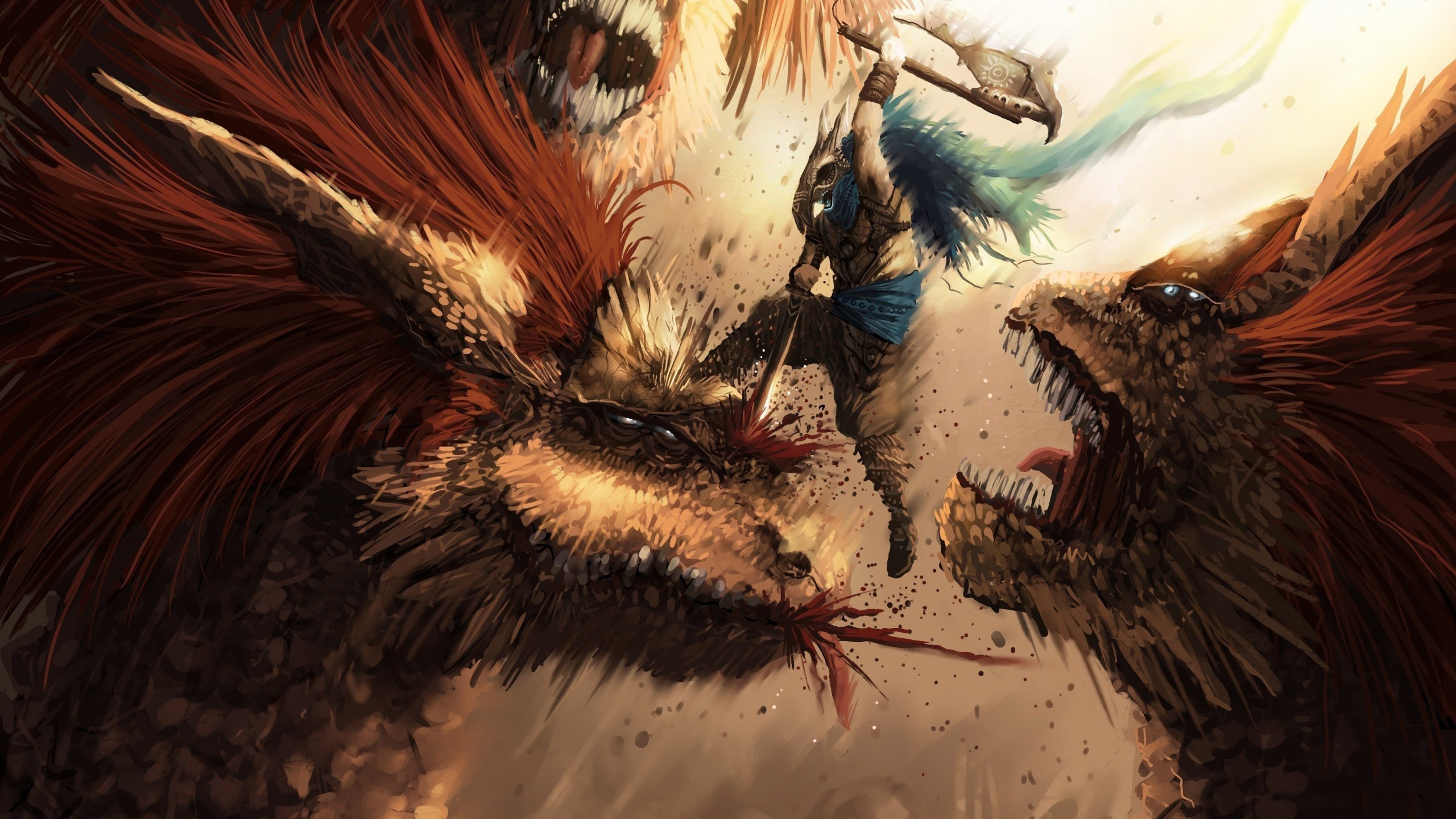 Monster Hunter, Cacciatore, Duello, 16:9 2K, sfondo widescreen