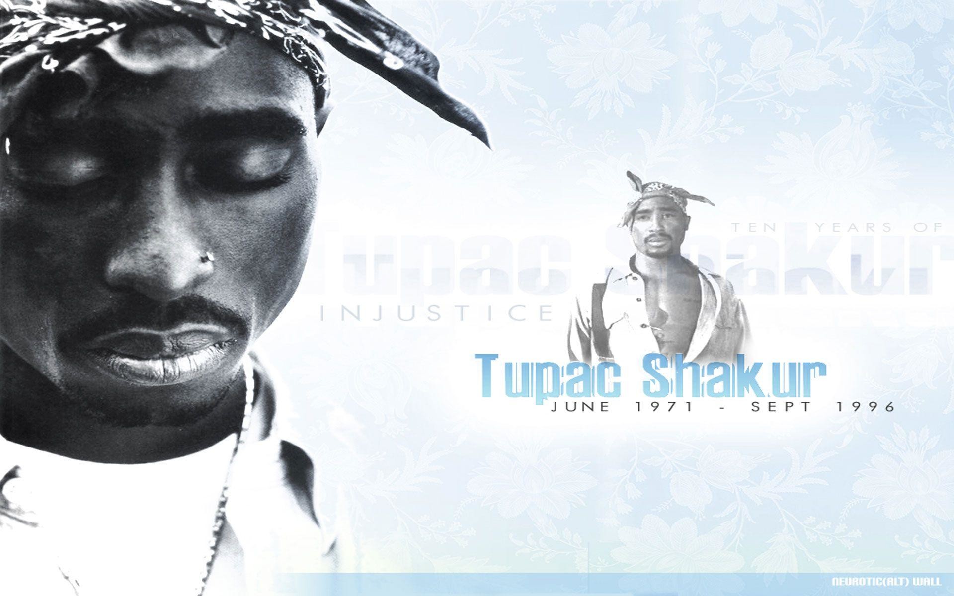 Tupac Shakur, Tributo, 1971-1996, Azzurro, 16:10 Full HD, sfondo widescreen