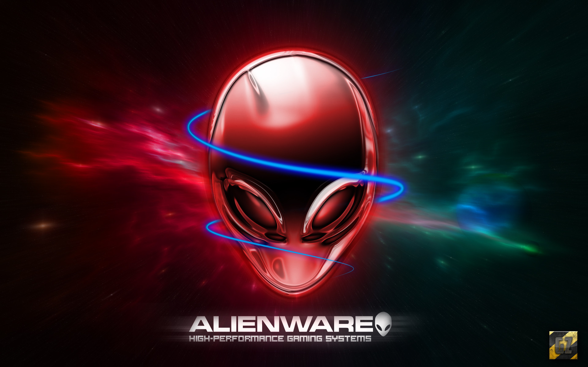 Alienware, Logo alieno, Rosso, 1920x1200, sfondo per PC