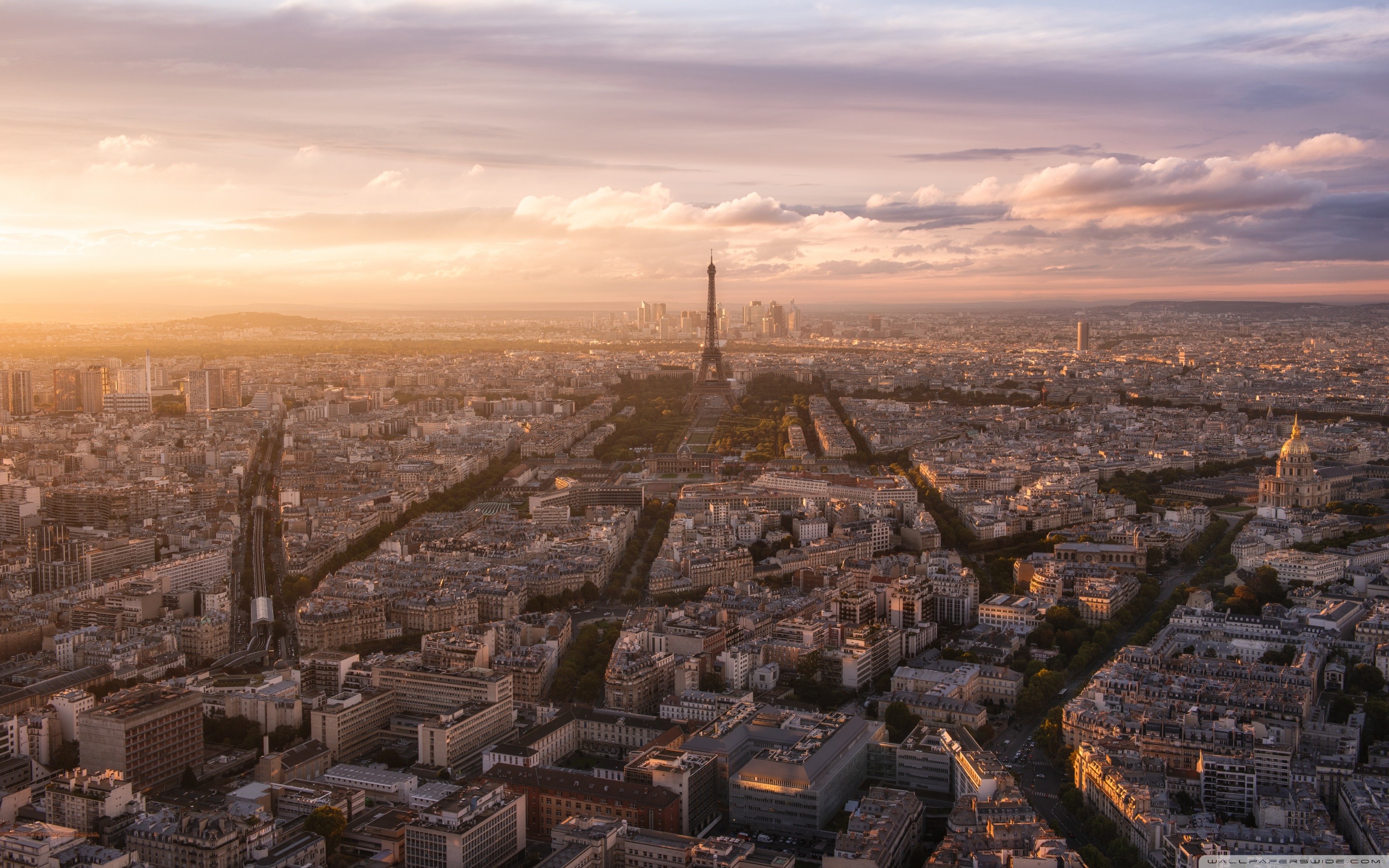 Torre Eiffel, Parigi, Panorama, Foschia, 2880x1800, sfondo per PC