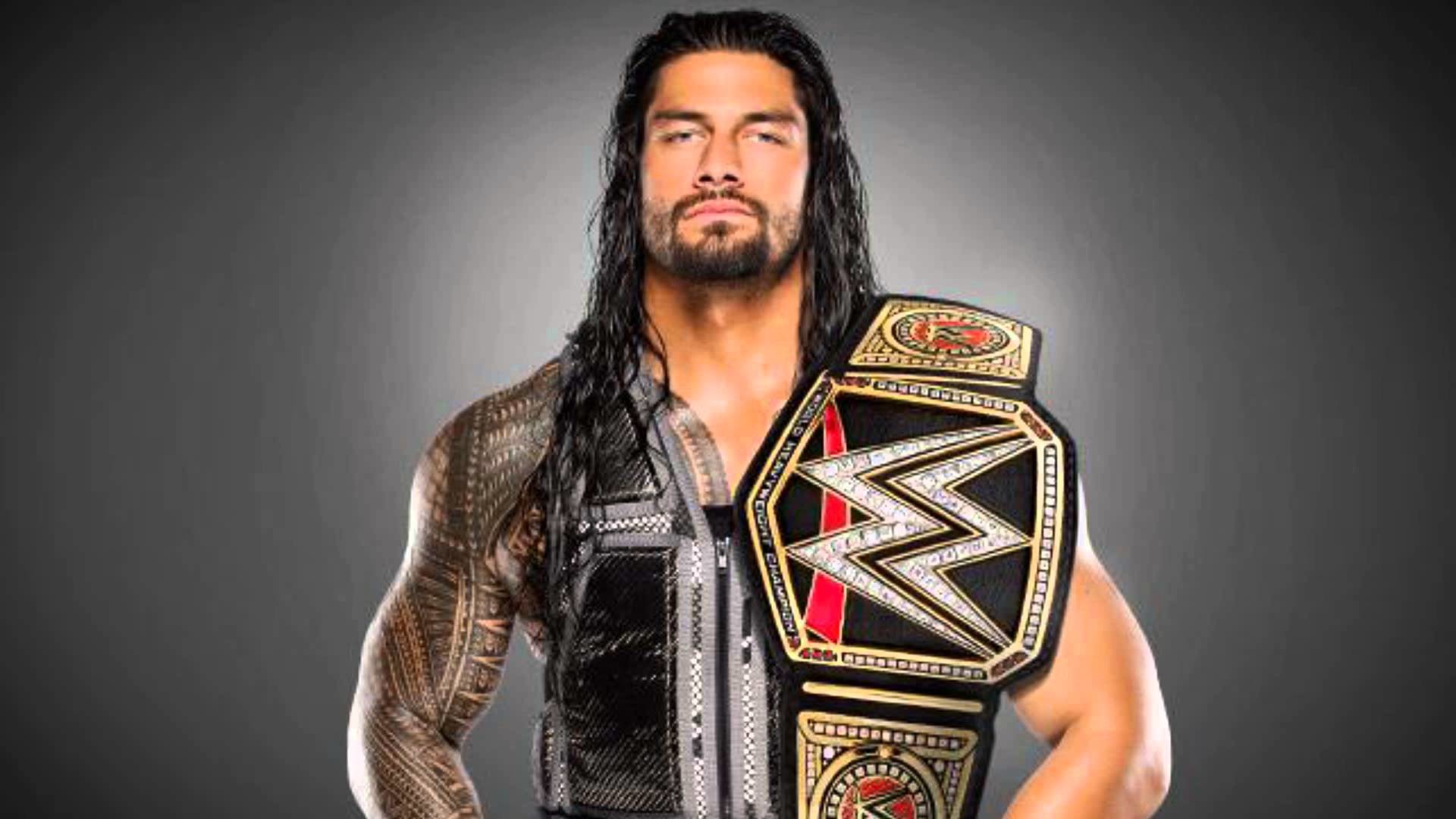 Roman Reigns, WWE Championship, WWE, Cintura da campione, Sfondo grigio, wallpaper Windows 11