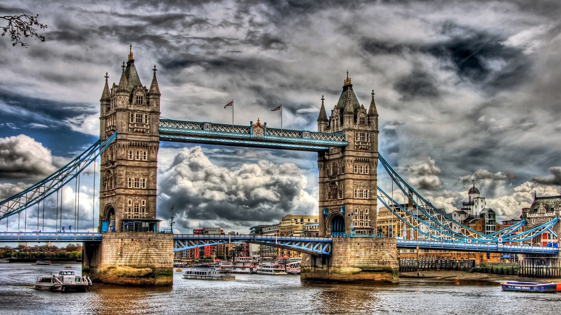 Tower Bridge, Londra, Tamigi, HDR, Full HD, sfondo per il tuo desktop