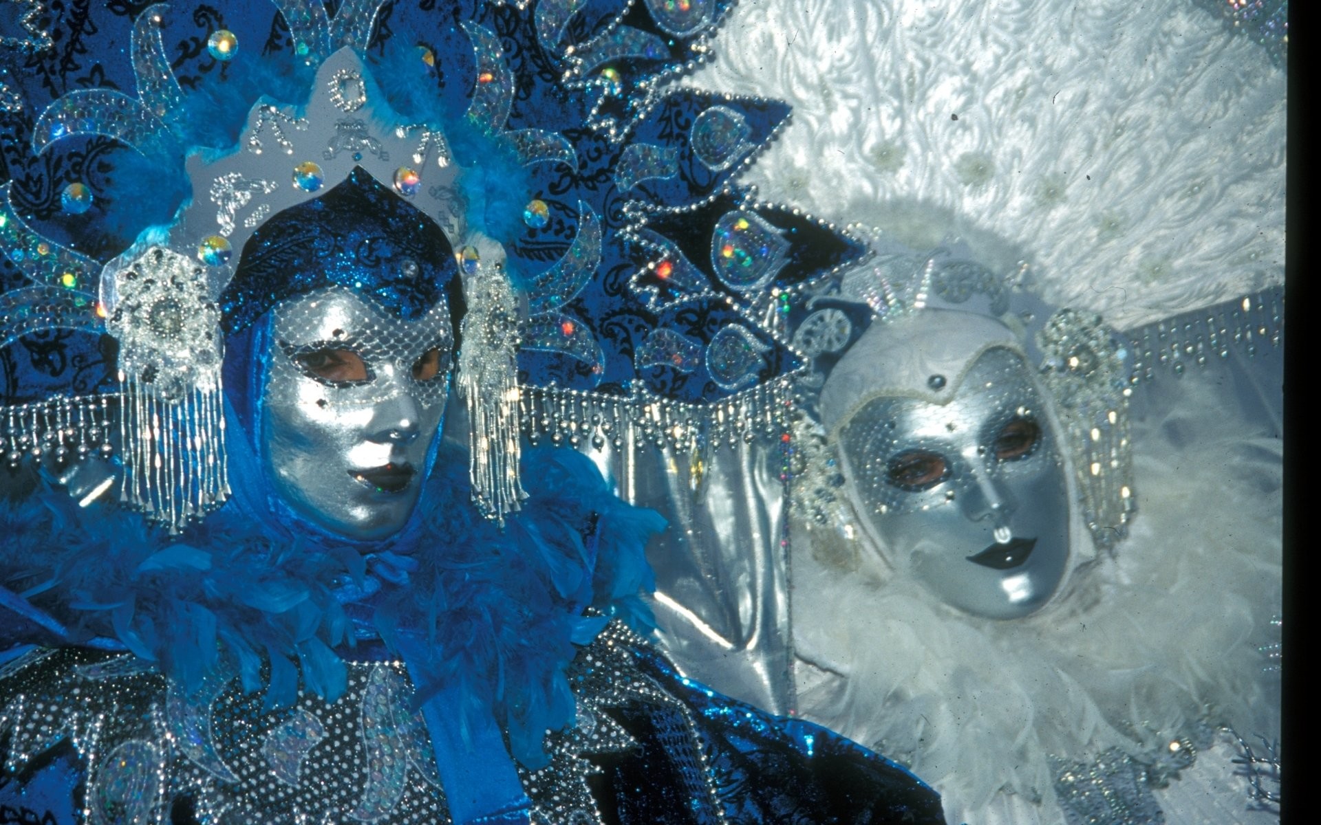 Carnevale di Venezia, Maschere, Costumi, Blu e argento, 1920x1200, sfondo MacBook Pro