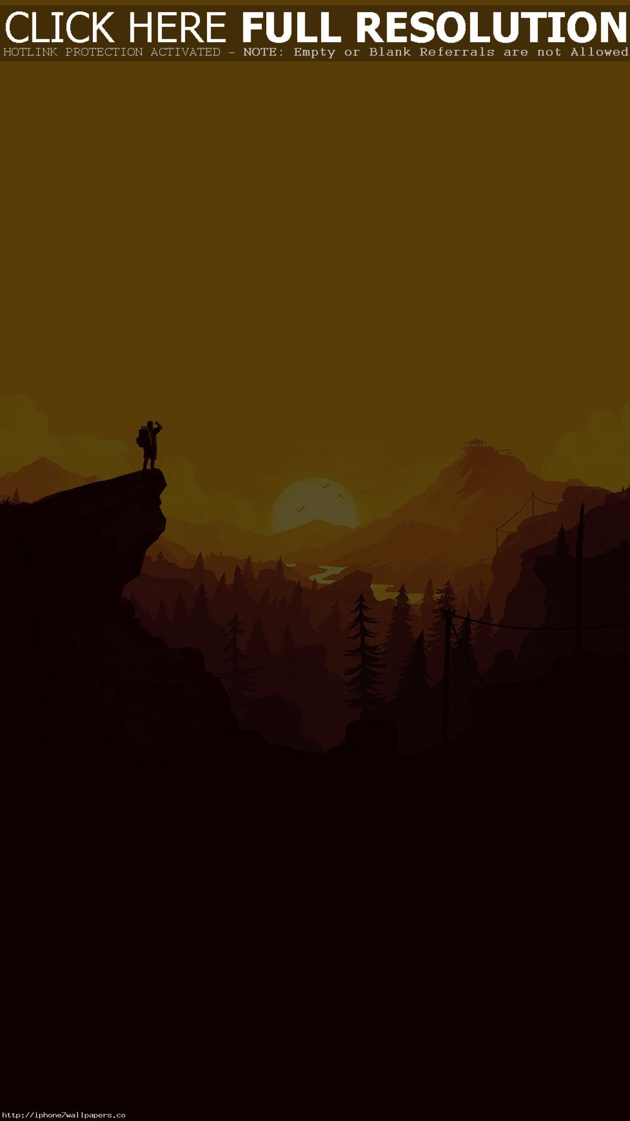 Silhouette, Montagne, Tramonto, Minimalista, sfondo Android