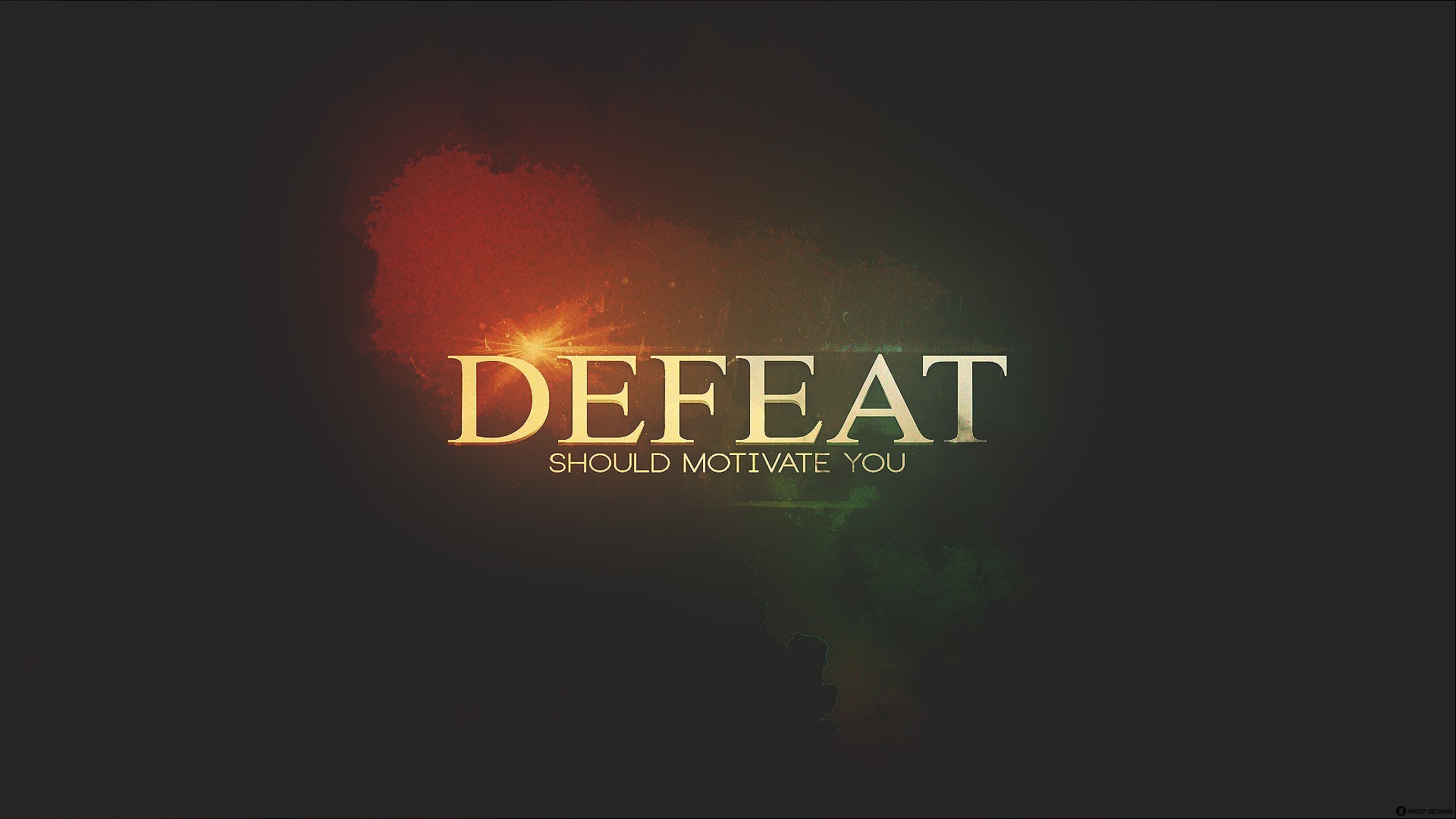 Defeat should motivate you, Citazione, Tipografia, Sfondo scuro, Rosso, wallpaper 1920x1080