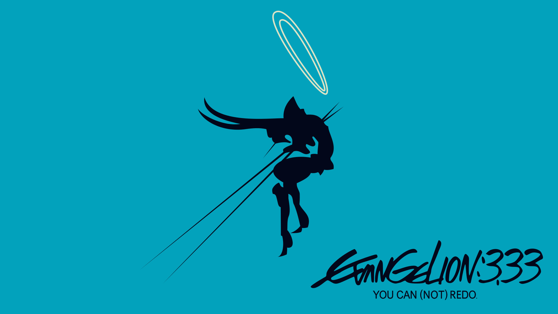 Evangelion: 3.0 You Can (Not) Redo, Evangelion Unità-01, Neon Genesis Evangelion, Silhouette, Sfondo azzurro, wallpaper Full HD